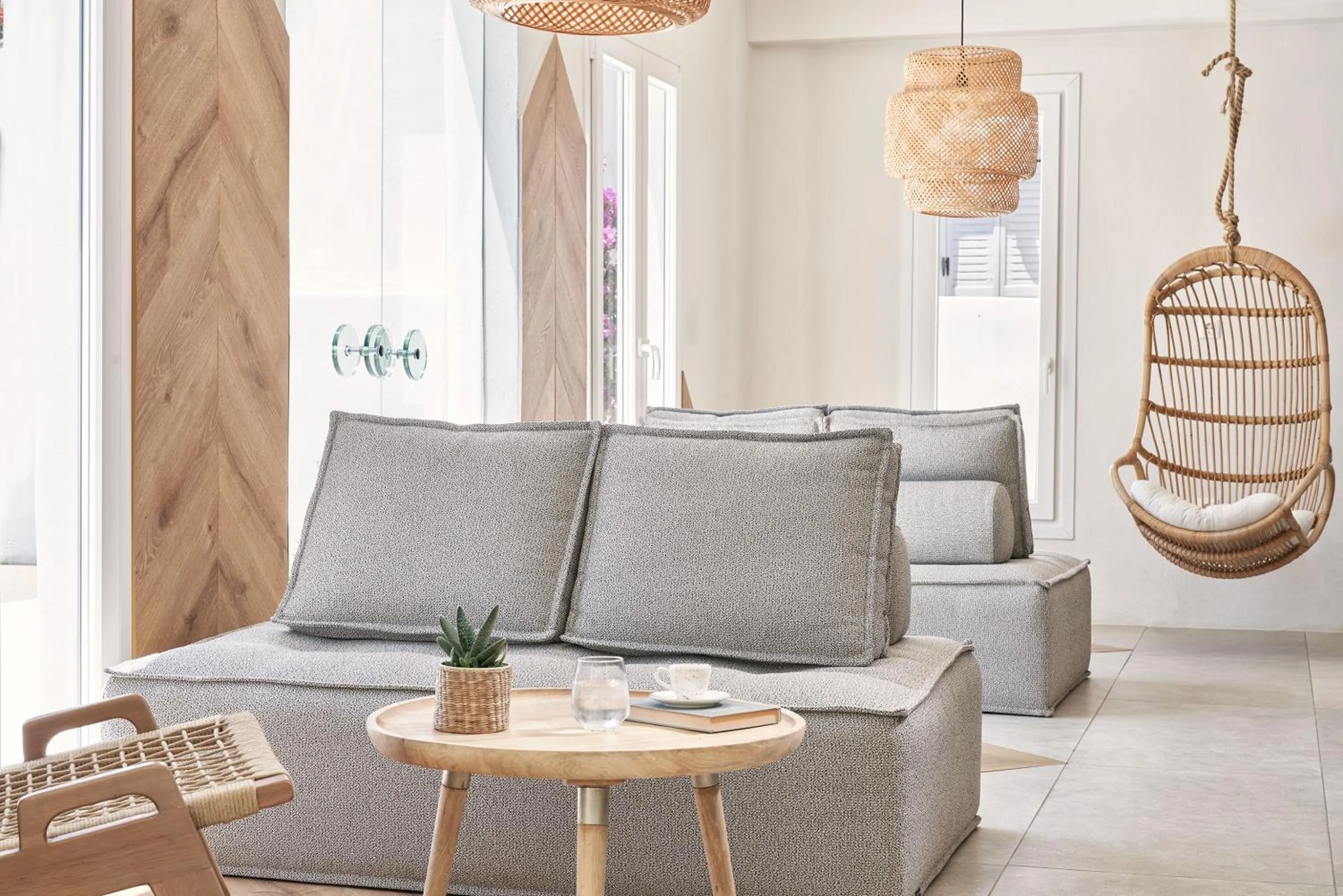 Communal lounge/ TV room in Naxian Utopia | Luxury Villas & Suites