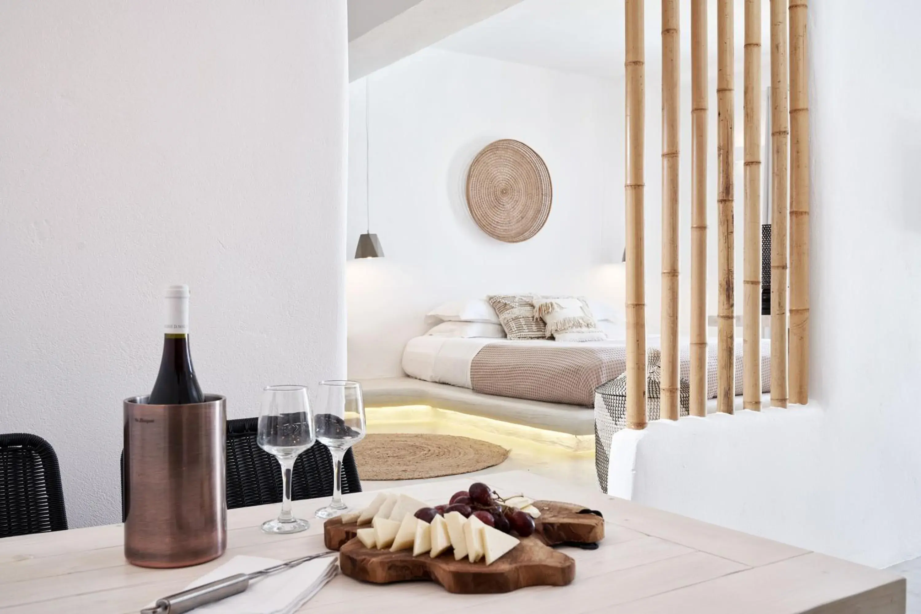 Bed in Naxian Utopia | Luxury Villas & Suites Bed in Naxian Utopia | Luxury Villas & Suites