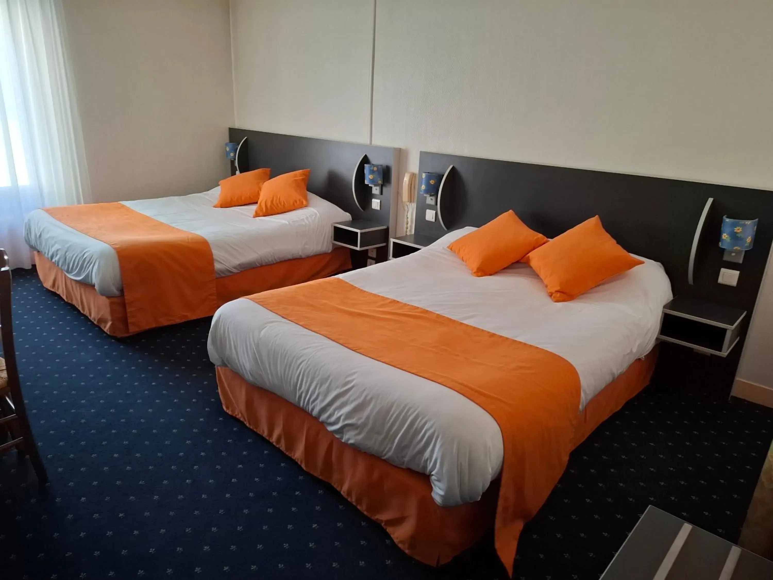 Bedroom, Bed in Logis Hôtel & Restaurant de la Barque Bedroom, Bed in Logis Hôtel & Restaurant de la Barque