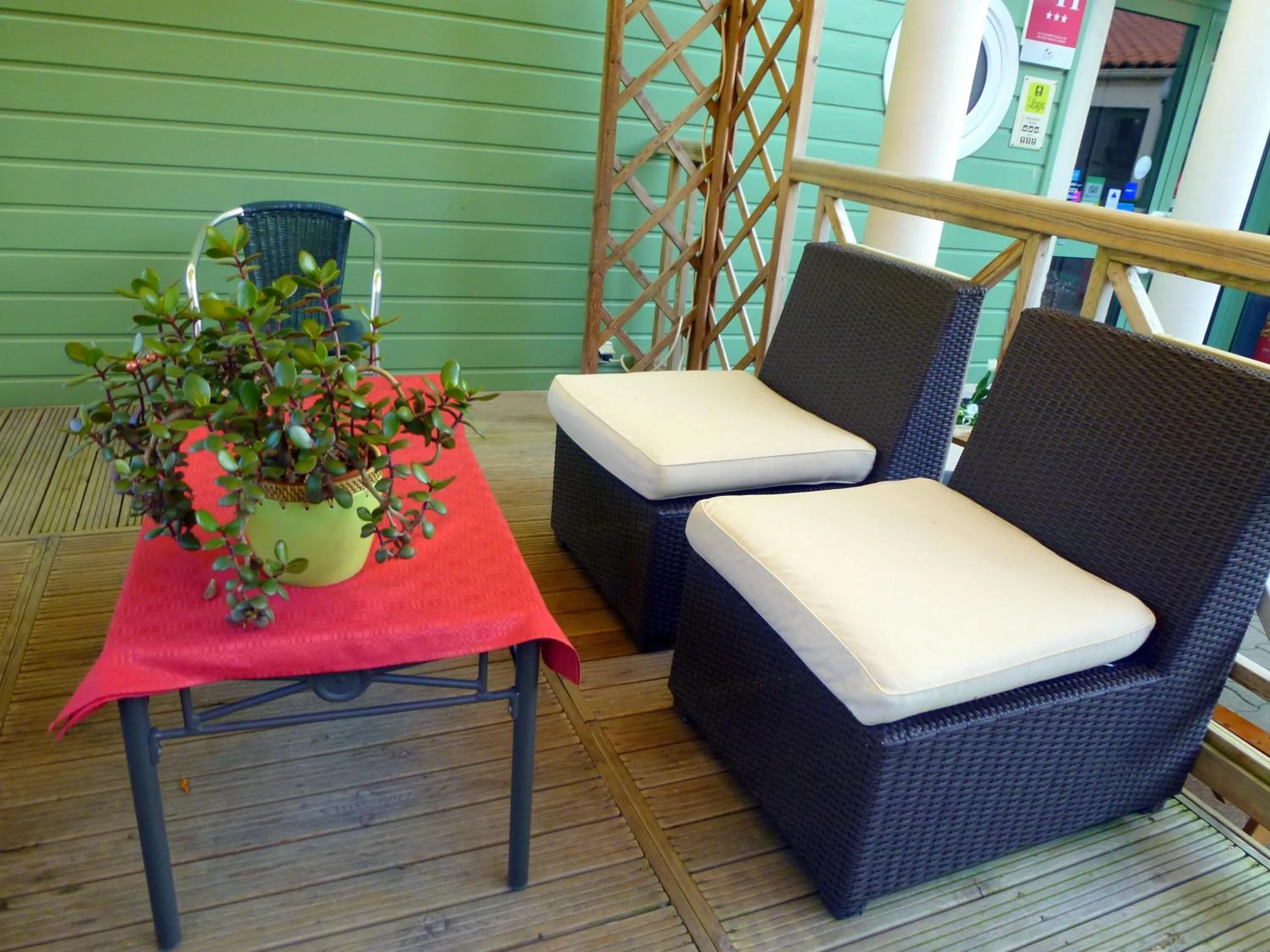 Balcony/Terrace in Logis Hotel Restaurant Le Grand Turc