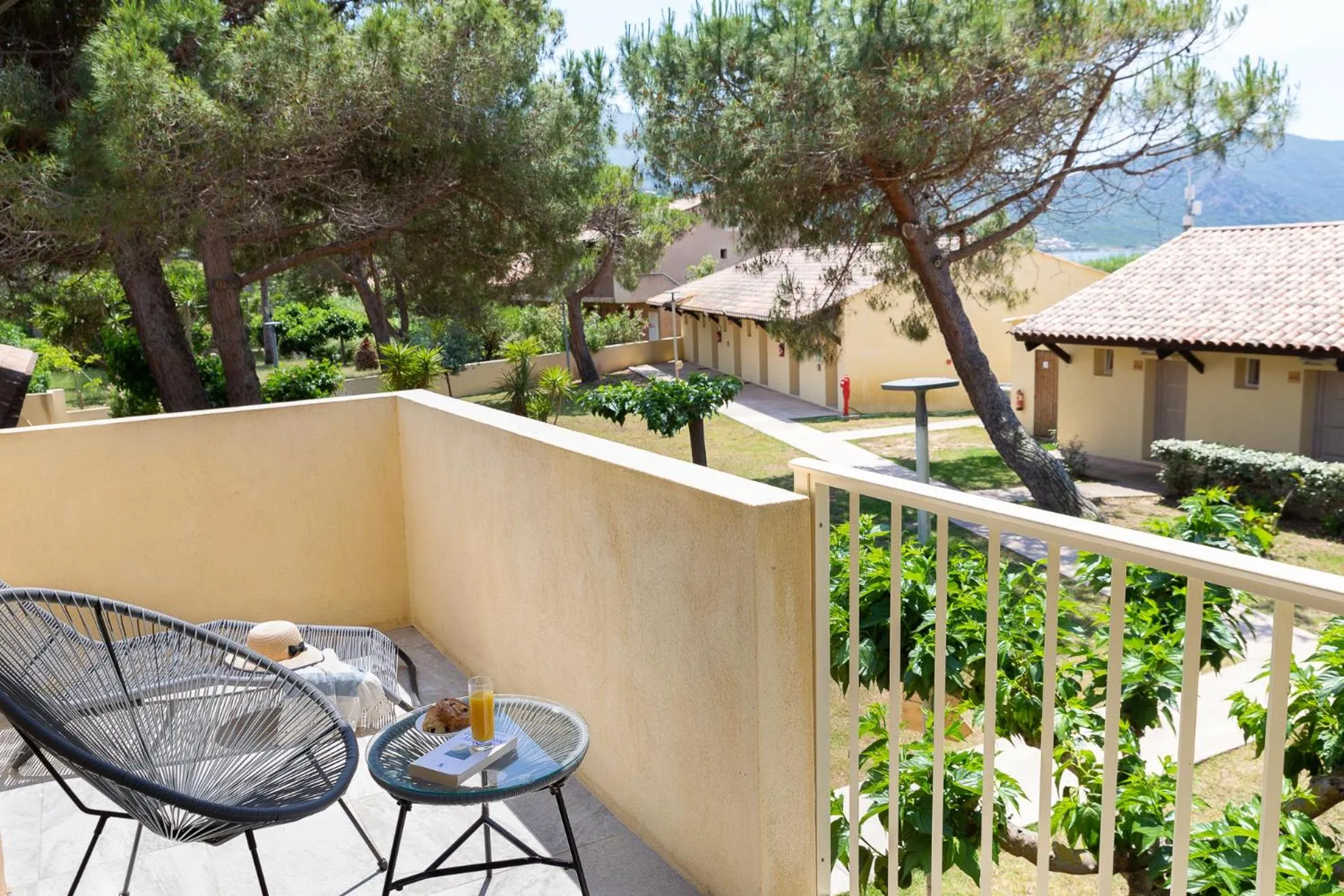 Balcony/Terrace in Hôtel-Restaurant Marina Di Lava - Grand Ajaccio