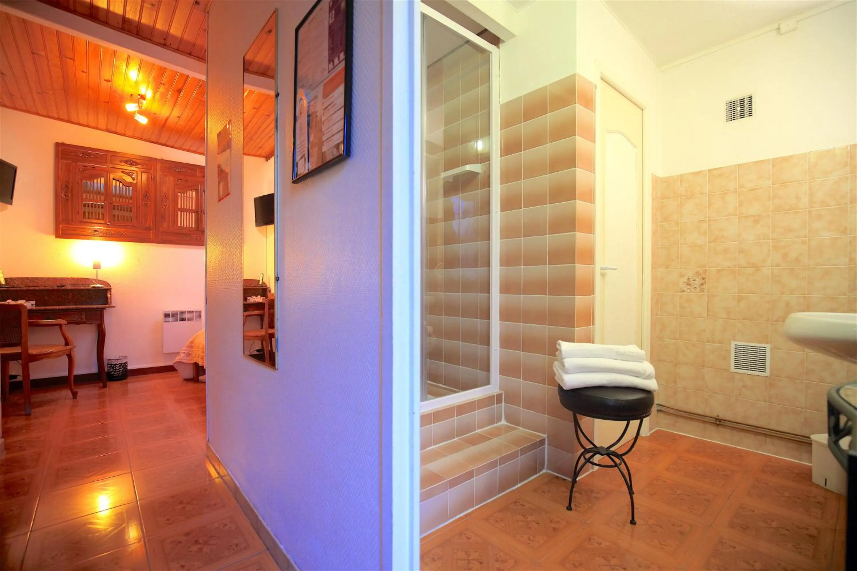 Shower in Hotel de la Pagézie