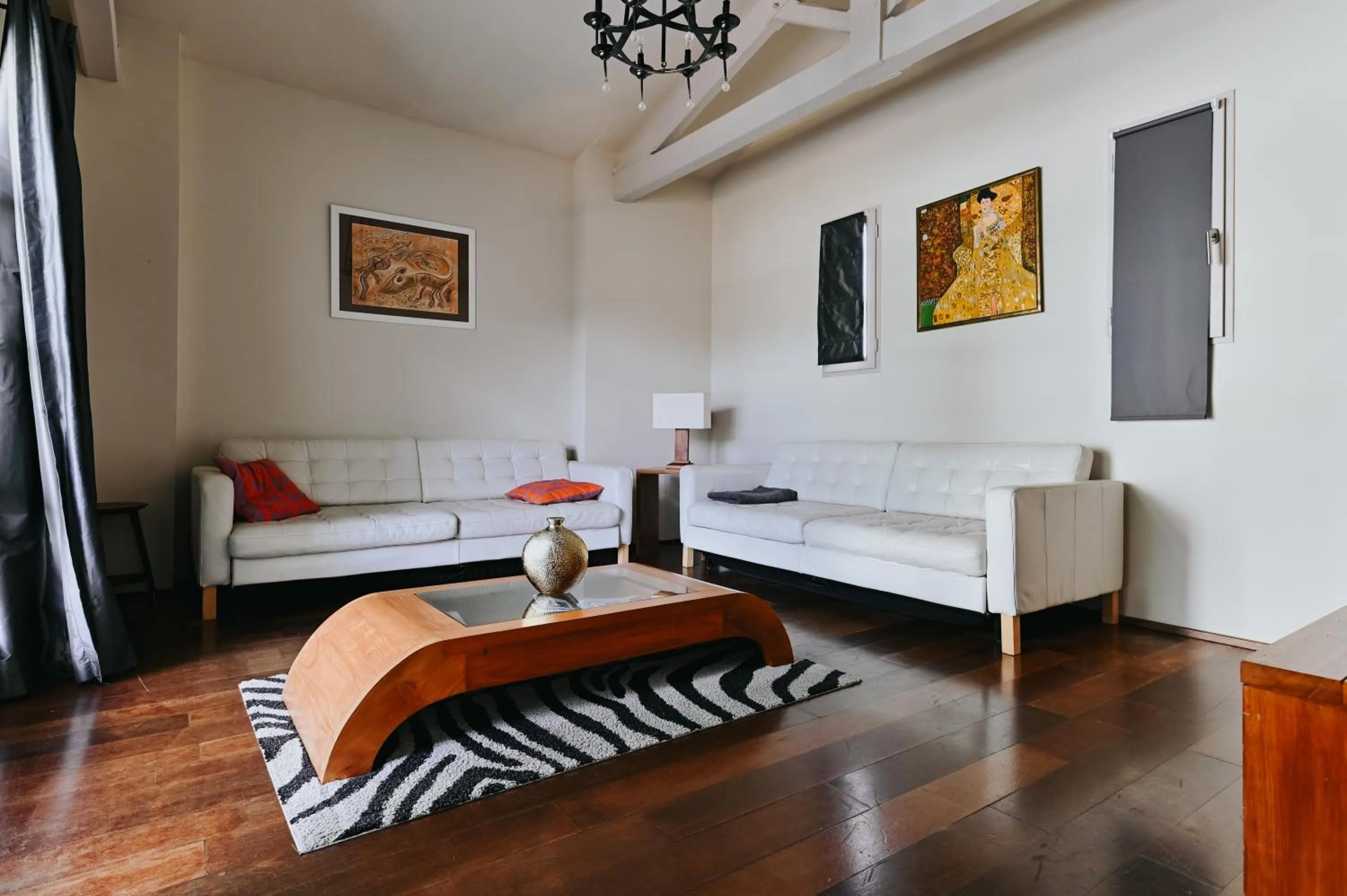 Living room, Bed in Villa Clara, Résidence face à l'océan et au golf de Chiberta