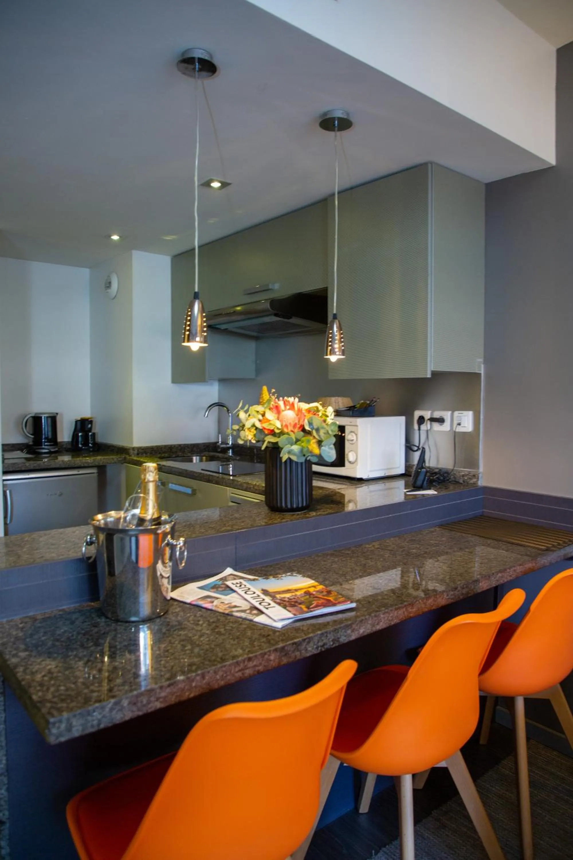 Kitchen or kitchenette in Appart Hôtel Clément Ader