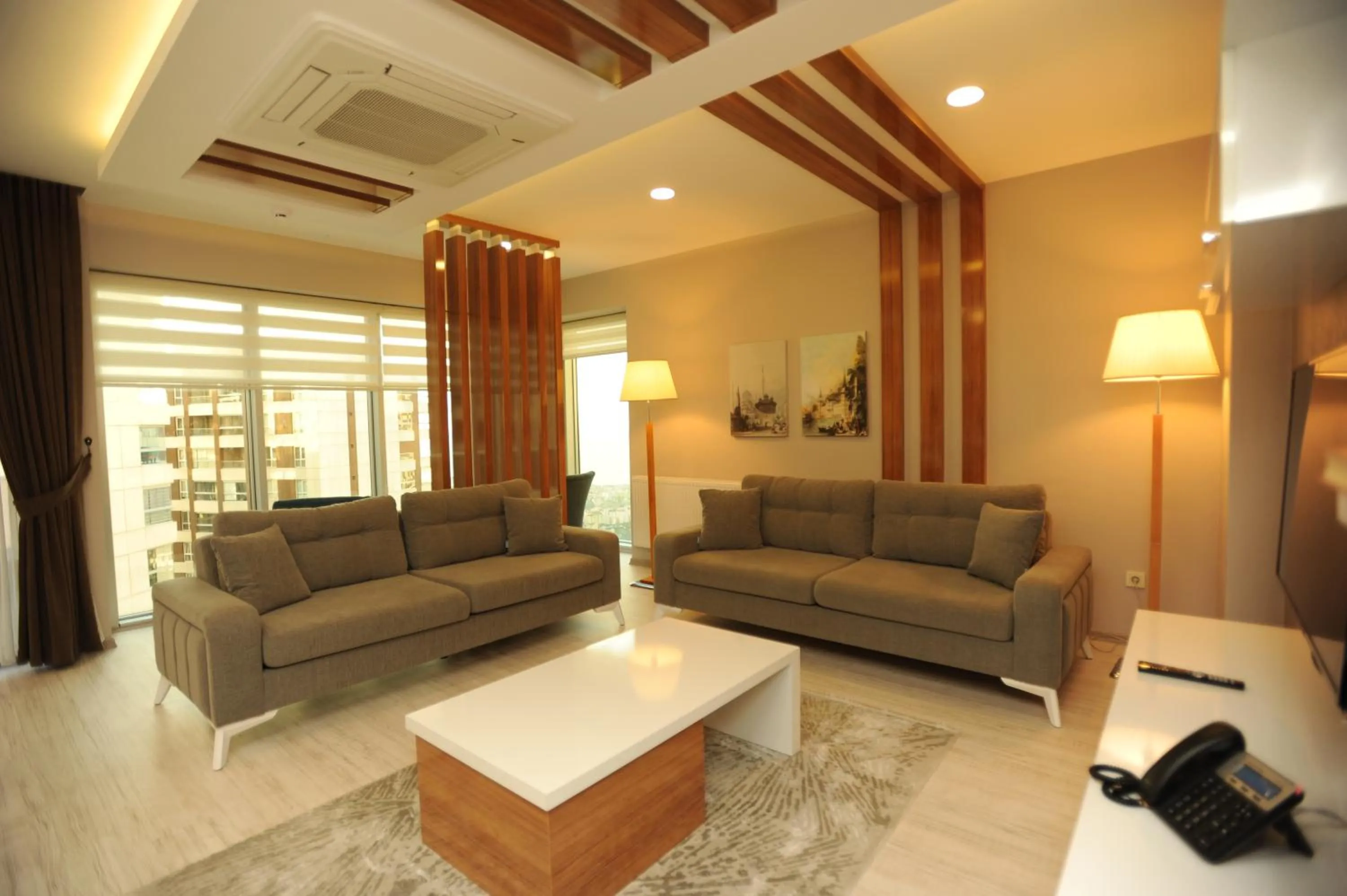 Seating area in Qamar Prestige Suites