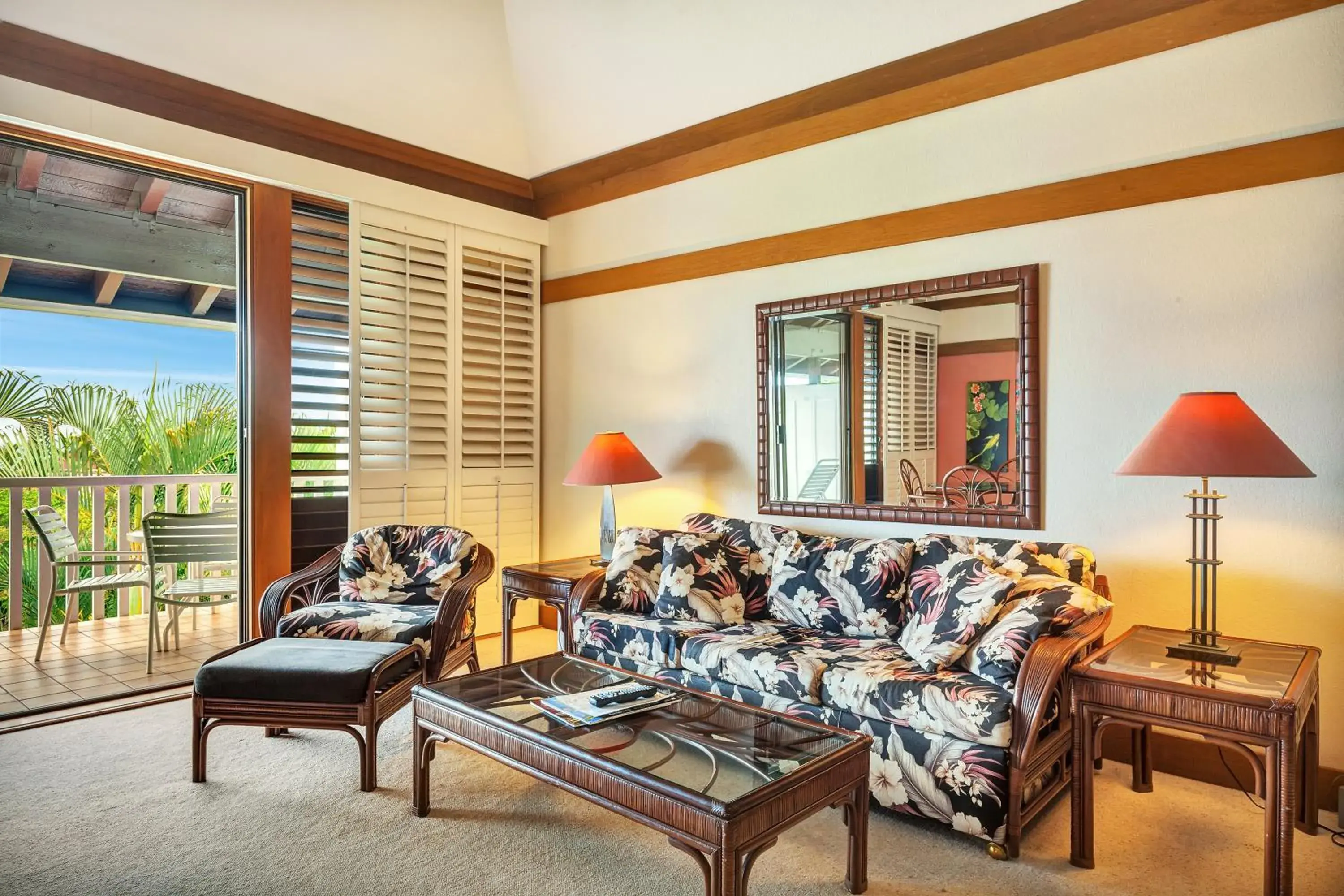 Living room in Kiahuna Plantation and Beach Bungalows by Castle Living room in Kiahuna Plantation and Beach Bungalows by Castle