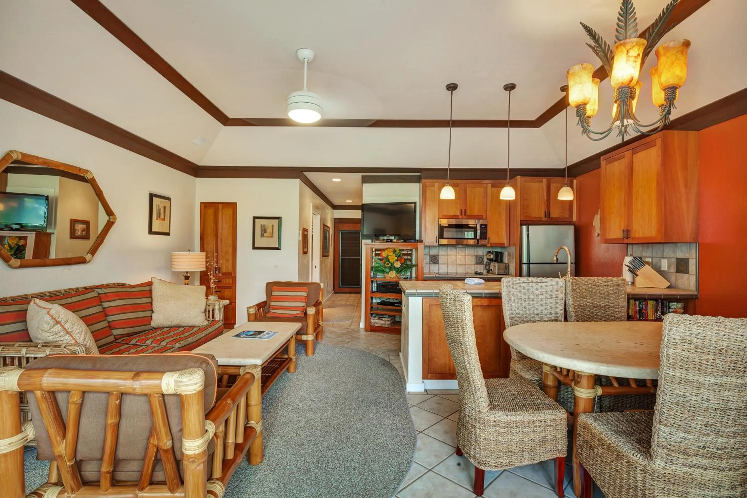 Living room in Kiahuna Plantation and Beach Bungalows by Castle