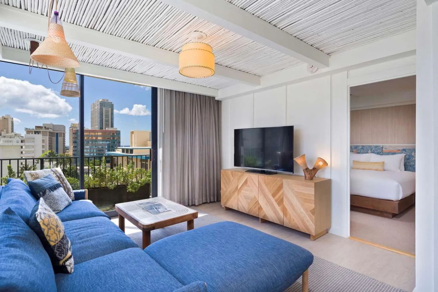 Balcony/Terrace, Bed in The Surfjack Hotel & Swim Club