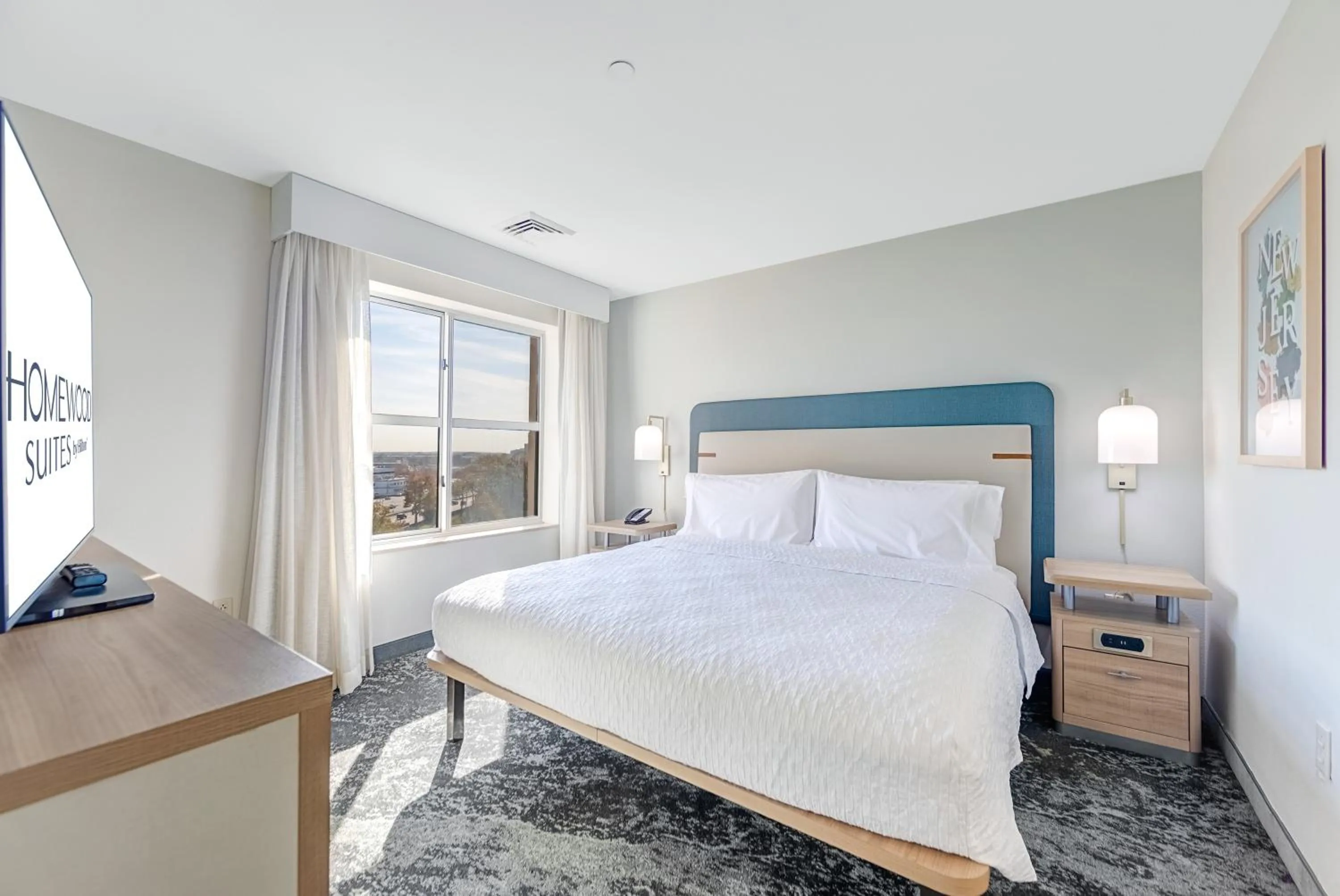 Bedroom, Bed in Homewood Suites by Hilton East Rutherford - Meadowlands, NJ