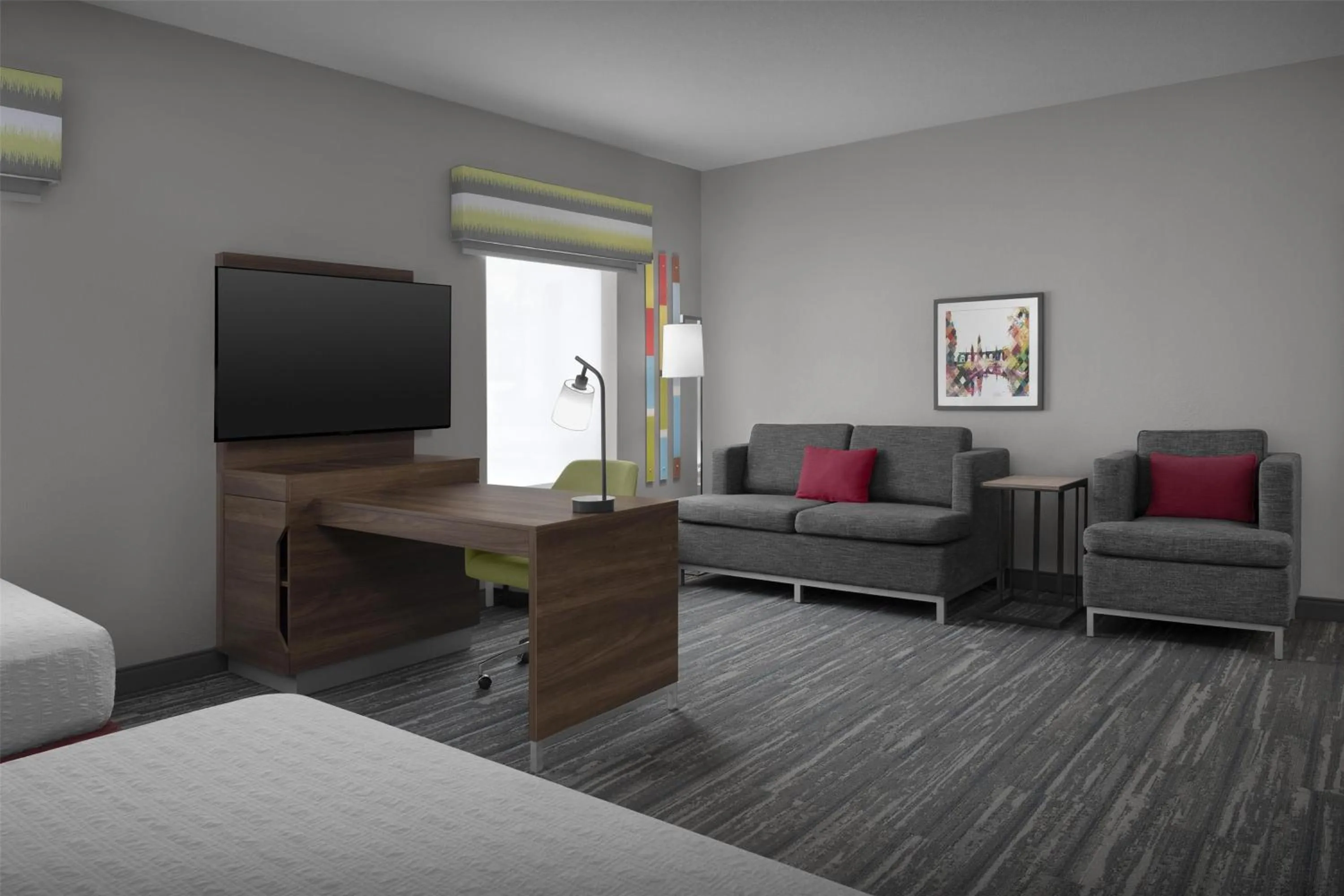 TV and multimedia, Bed in Hampton Inn & Suites Jacksonville South - Bartram Park