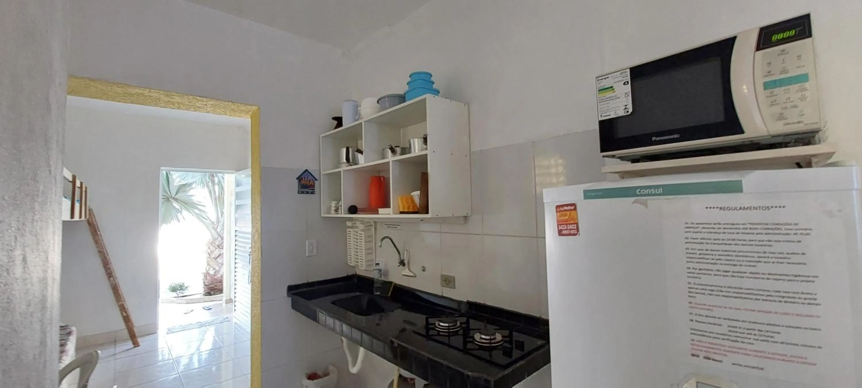 Kitchen or kitchenette in Pousada/Flat Praia Do Sonho