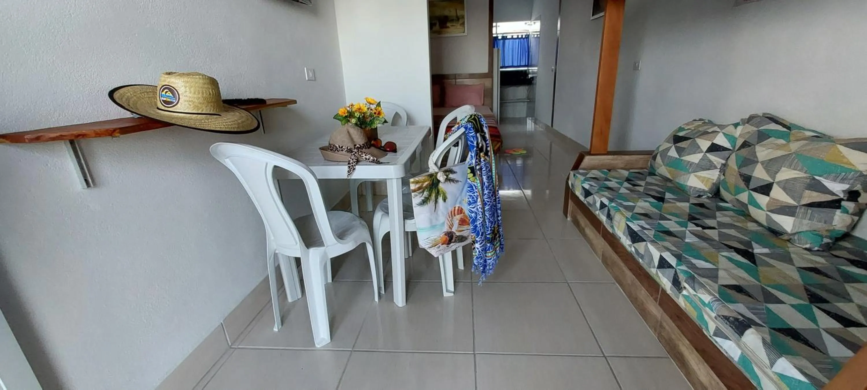 Living room, Bed in Pousada/Flat Praia Do Sonho