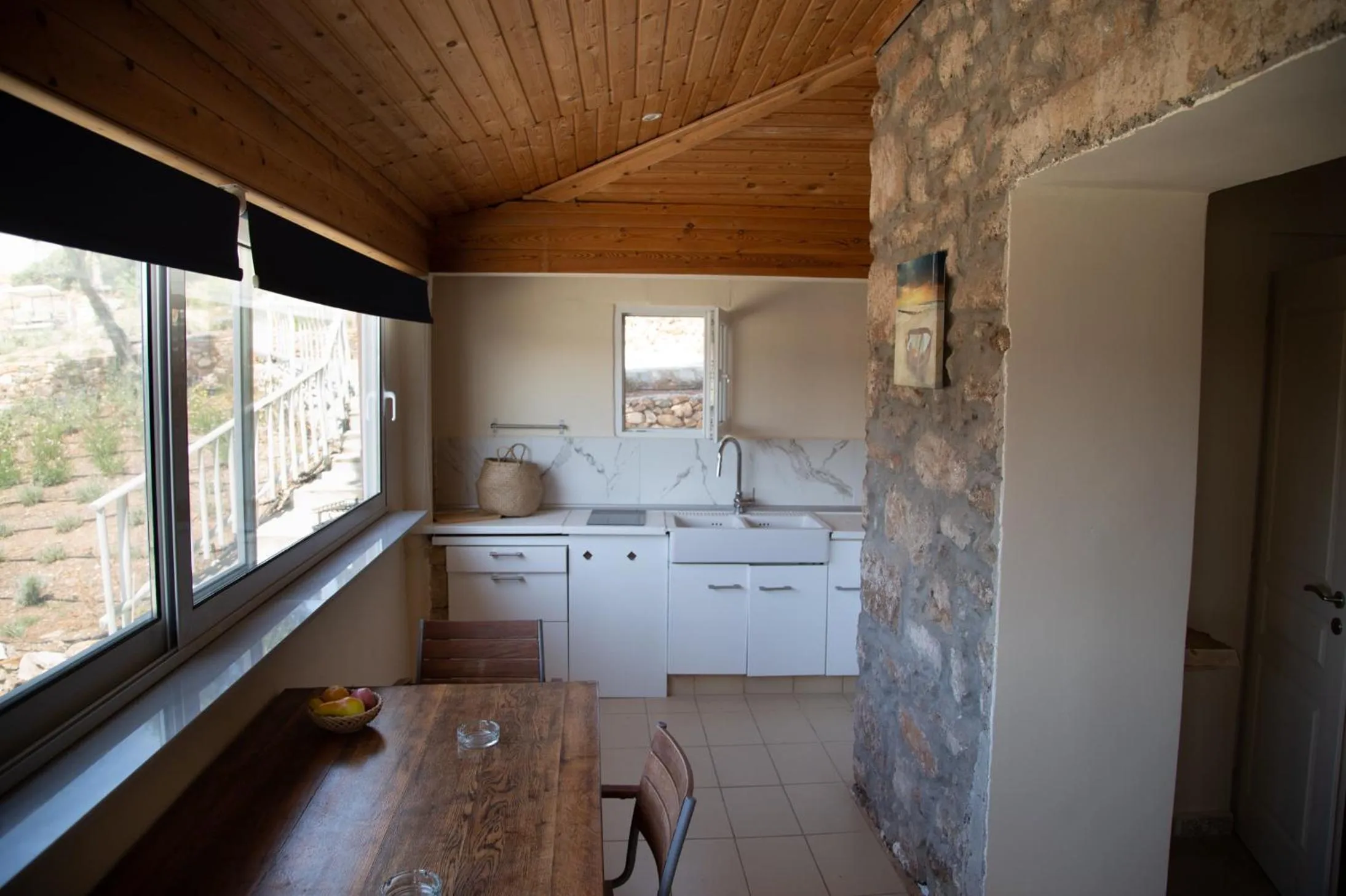 Kitchen or kitchenette in Poseidon Apartments and Villas by the Sea