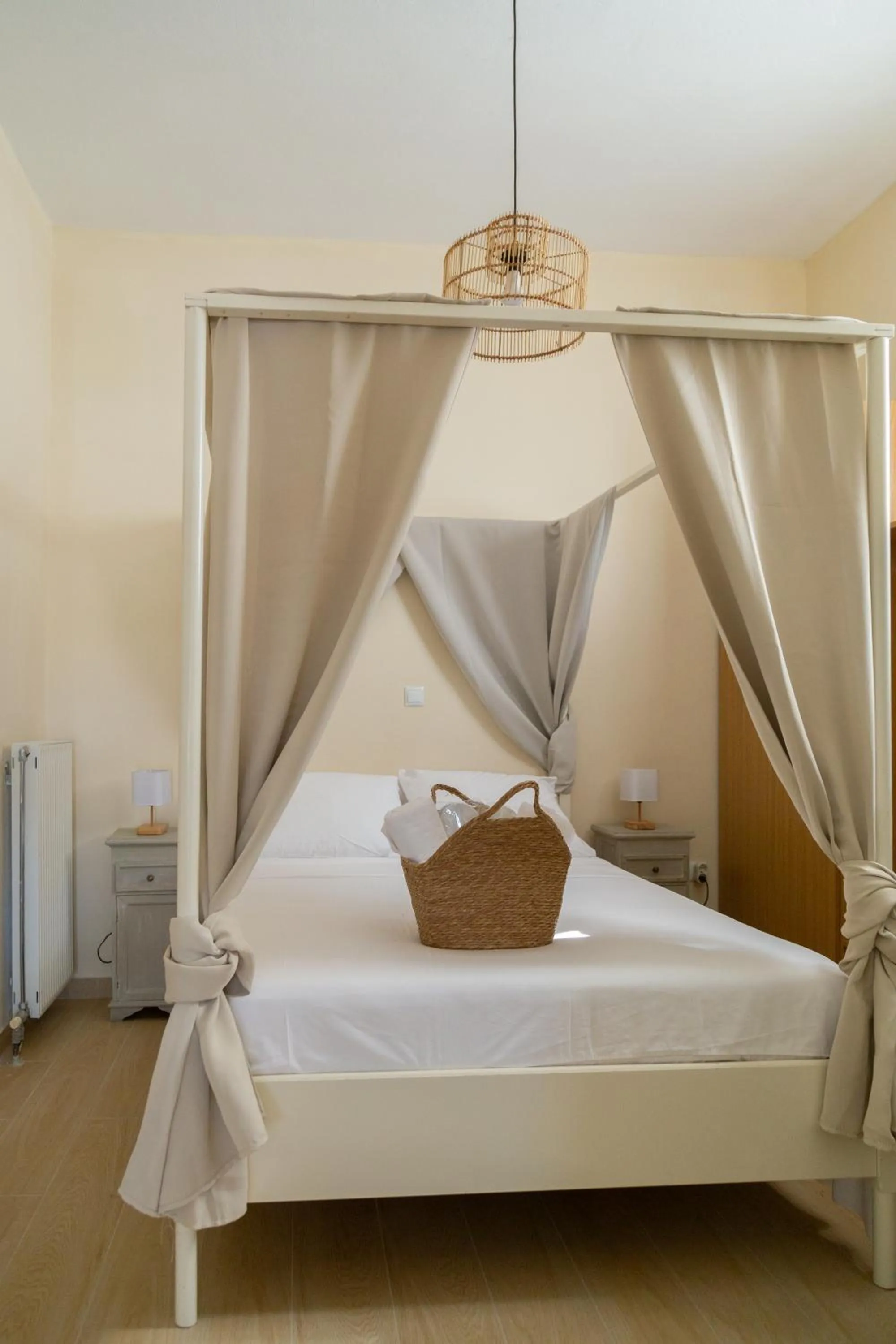 Bed in Poseidon Apartments and Villas by the Sea