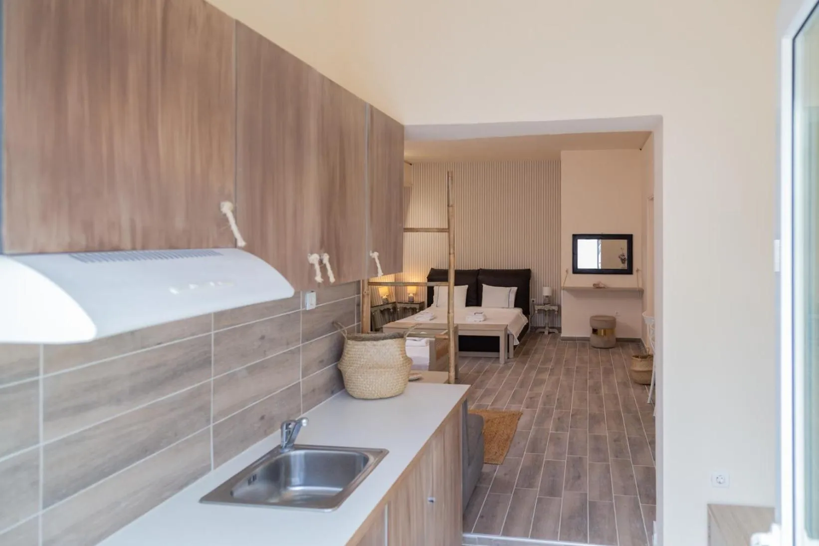 Kitchen or kitchenette in Poseidon Apartments and Villas by the Sea