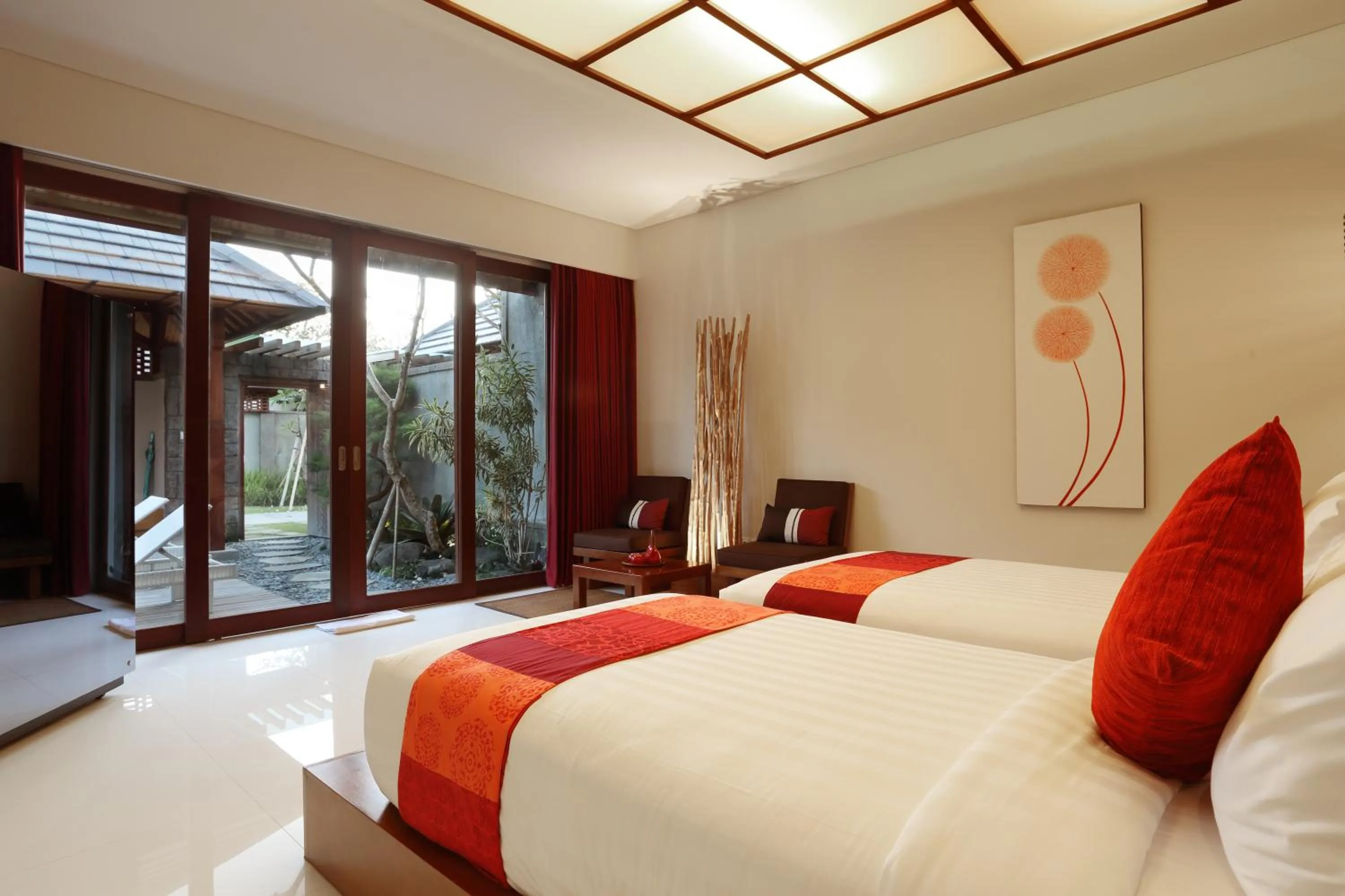 Seating area, Bed in Theanna Villa and Spa Canggu