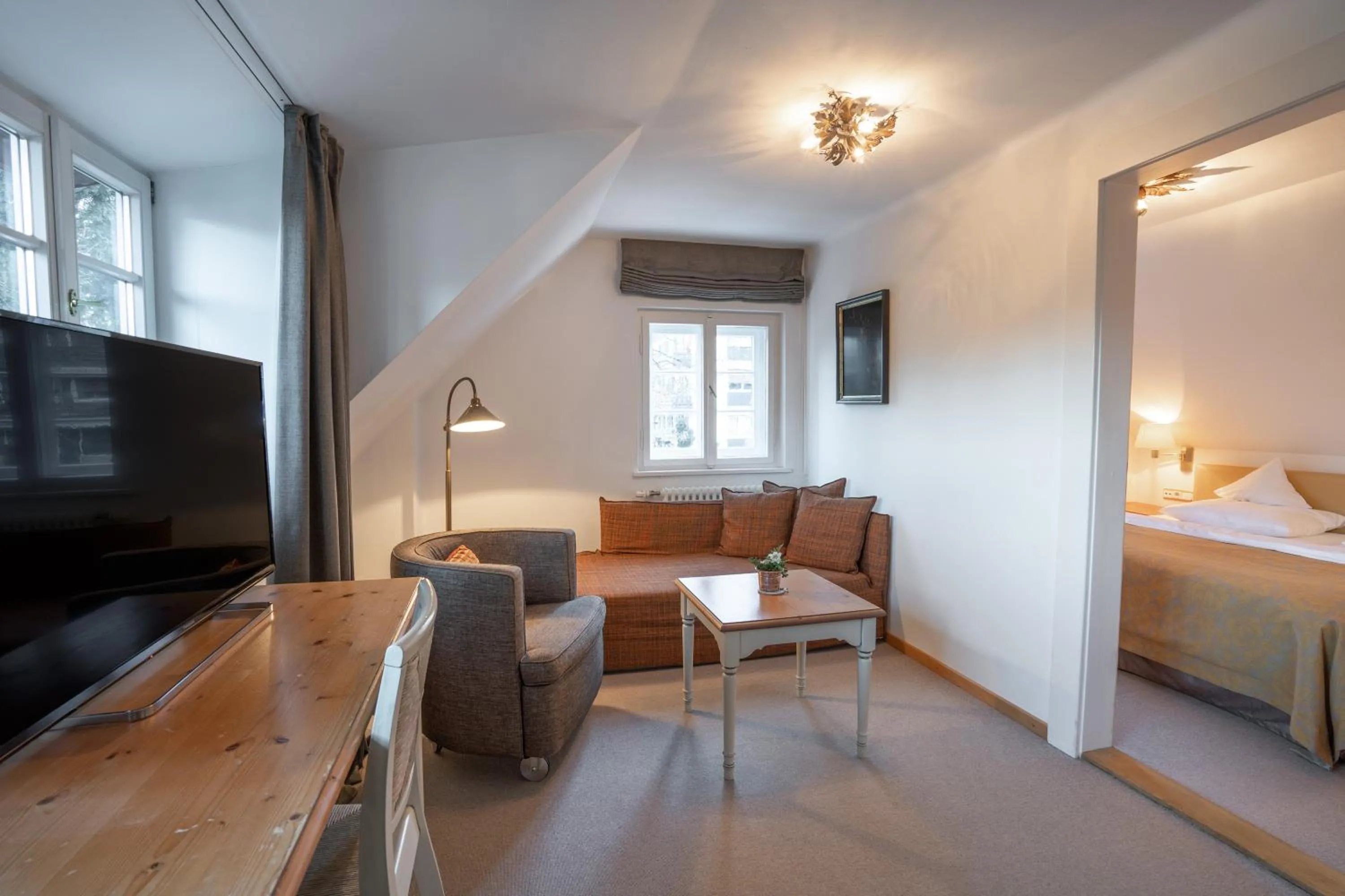 Living room, Bed in Geldernhaus Hotel garni