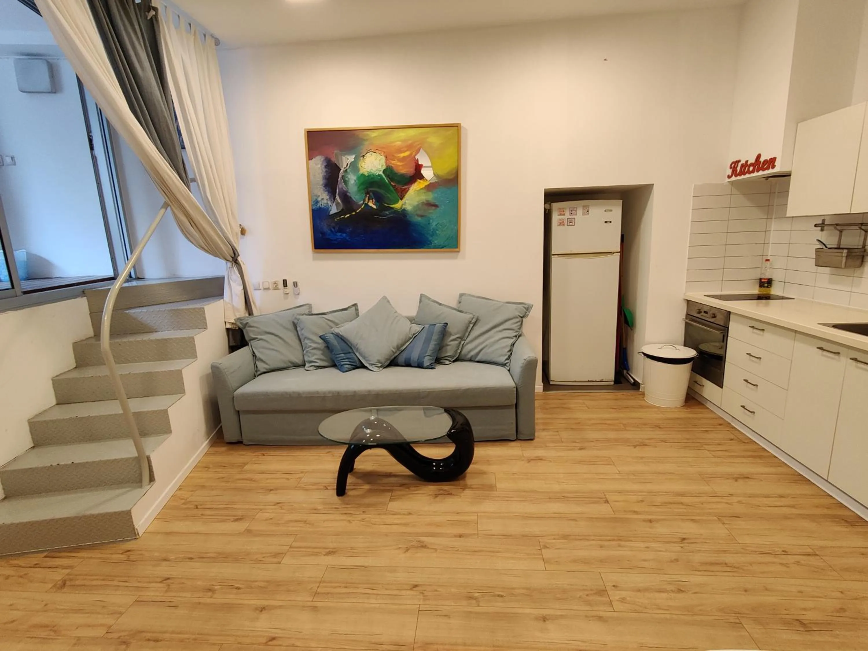 Kitchen or kitchenette in Central Stay TLV Beachfront