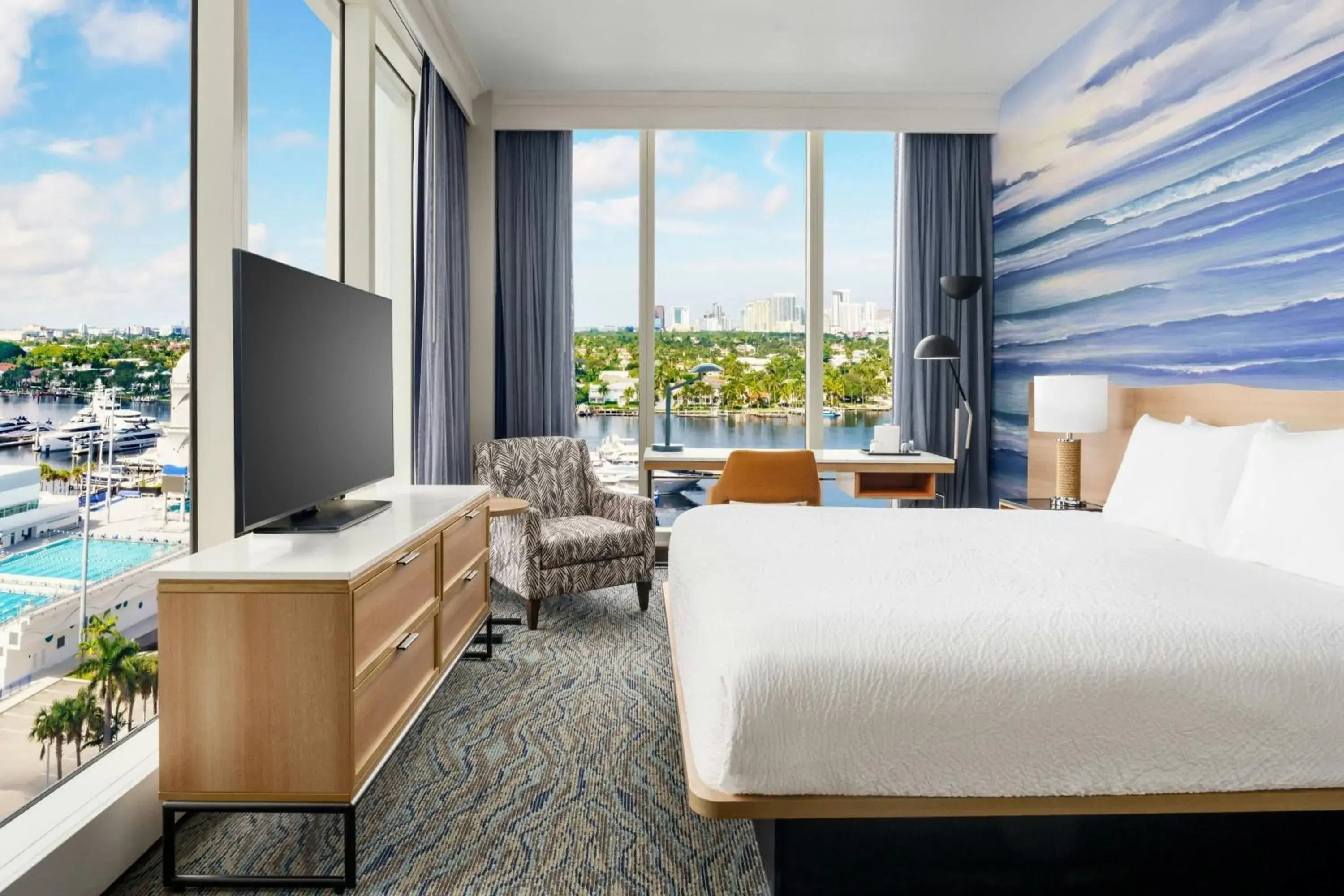 King Room with Intracoastal View and Adapted Tub - Mobility and Hearing Accessible in Courtyard by Marriott Oceanside Fort Lauderdale Beach King Room with Intracoastal View and Adapted Tub - Mobility and Hearing Accessible in Courtyard by Marriott Oceanside Fort Lauderdale Beach