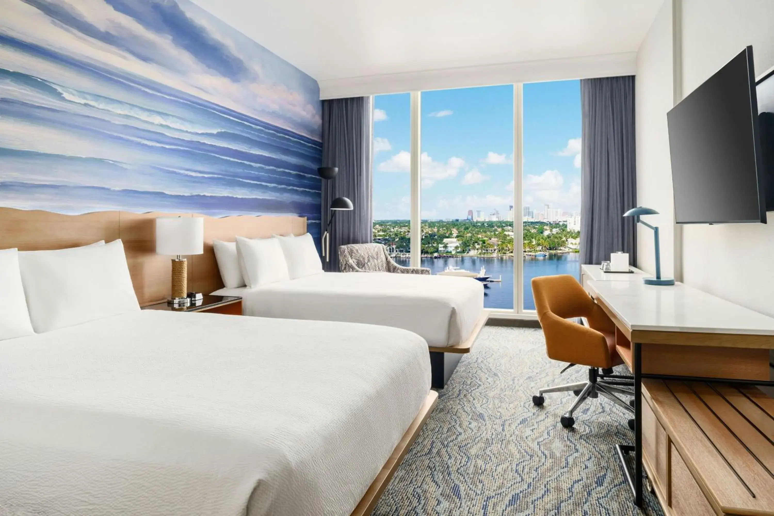 Queen Room with Two Queen Beds, Intercoastal View in Courtyard by Marriott Oceanside Fort Lauderdale Beach Queen Room with Two Queen Beds, Intercoastal View in Courtyard by Marriott Oceanside Fort Lauderdale Beach