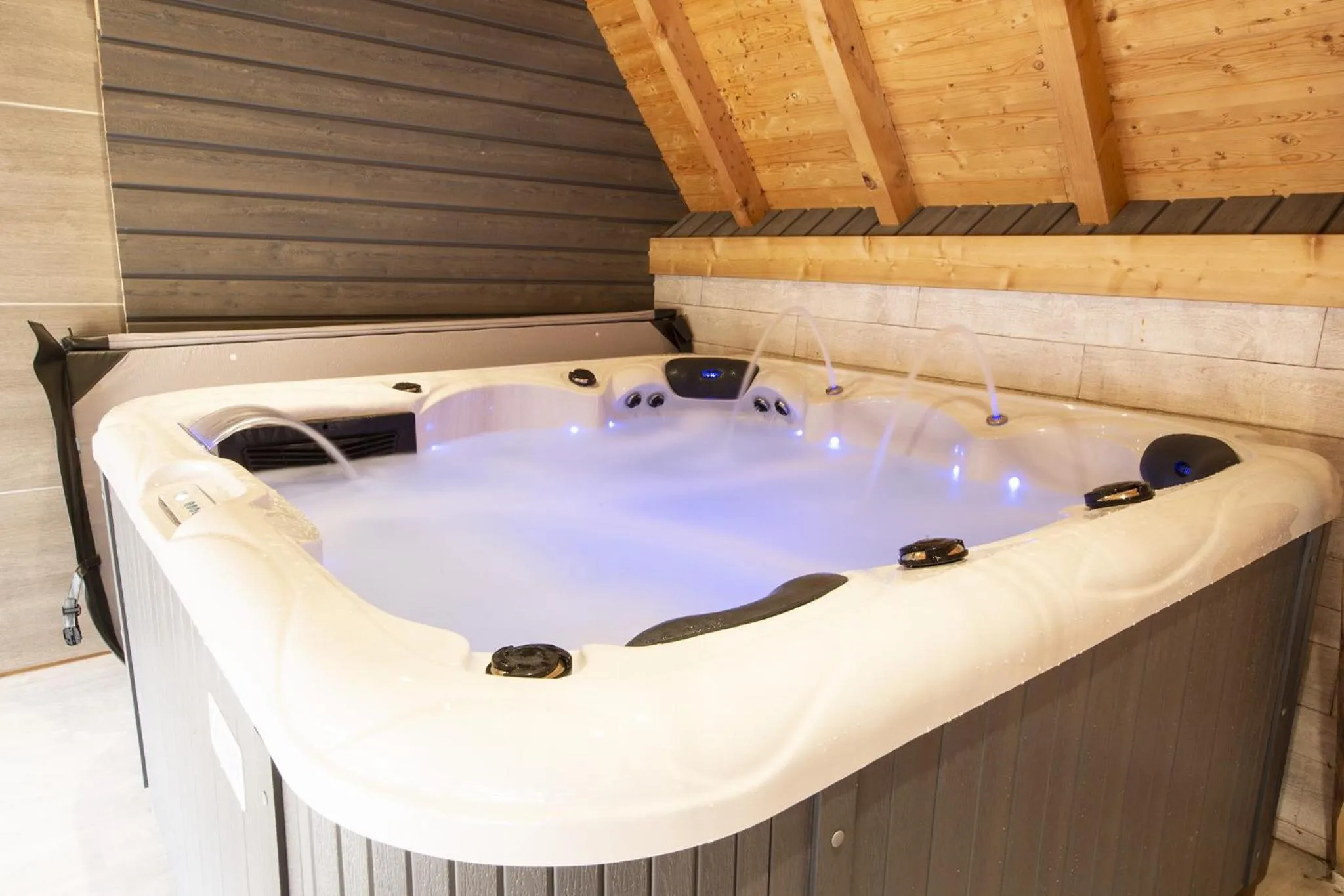 Hot Tub in Le Domaine du Verger gîtes et SPA