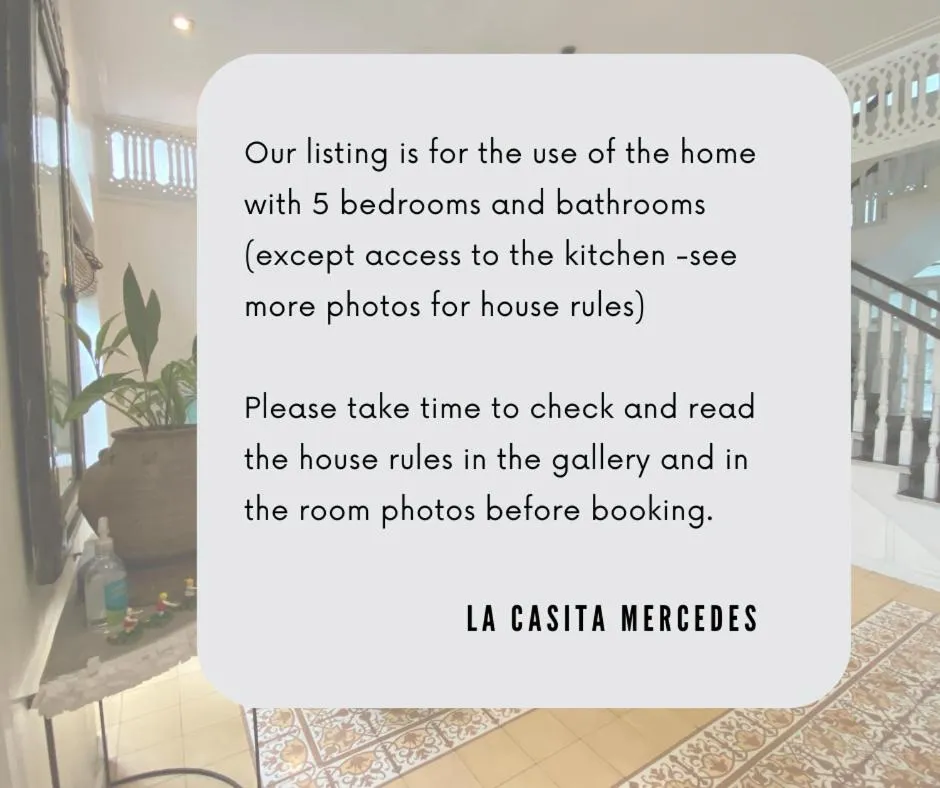 Charming La Casita Mercedes, 5Br and 5TB for Family and Friends Staycation- Read Listing Info