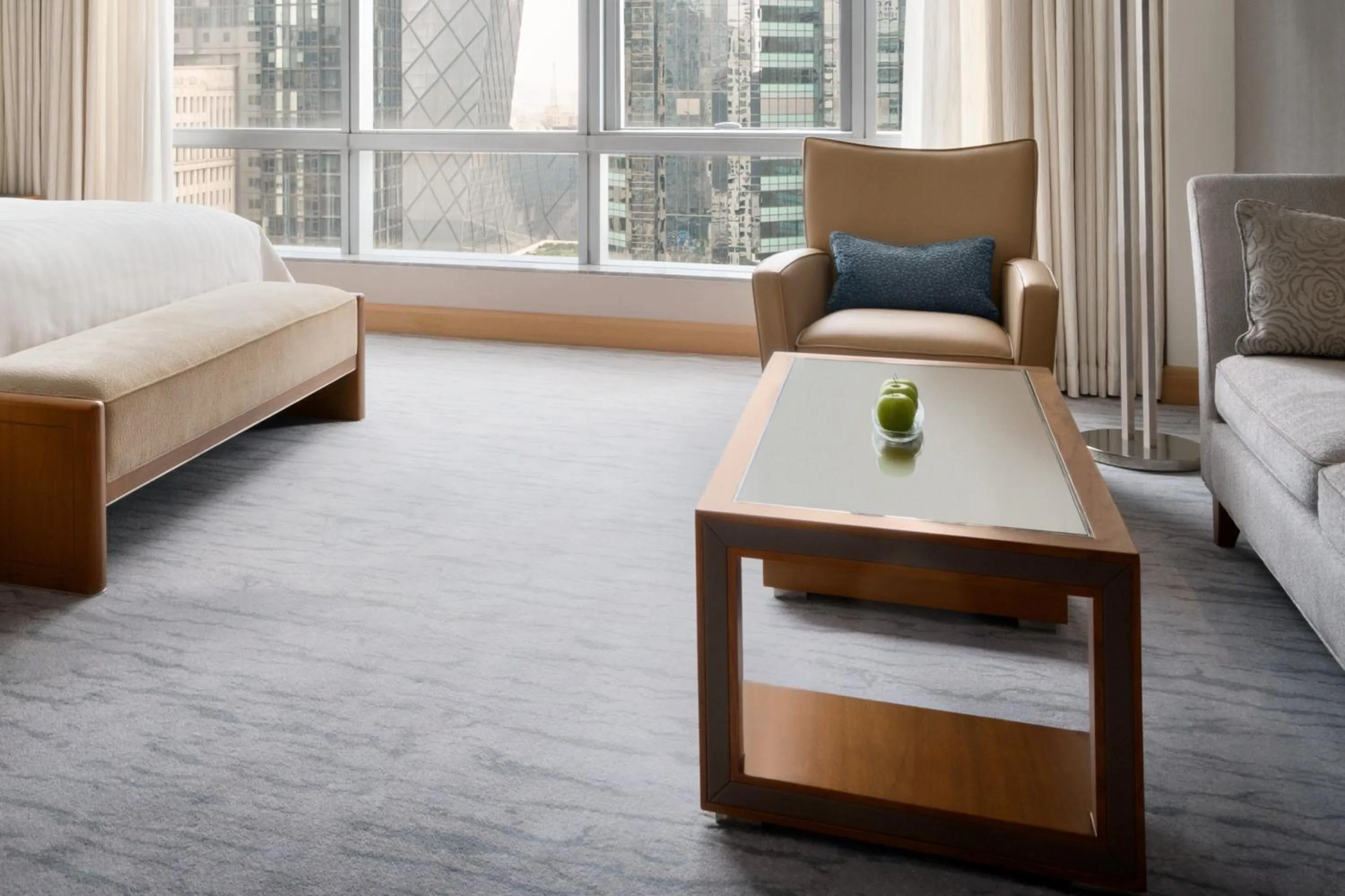 Seating area, Bed in Kerry Hotel, Beijing by Shangri-La - 5 Kilometers to The Forbidden City