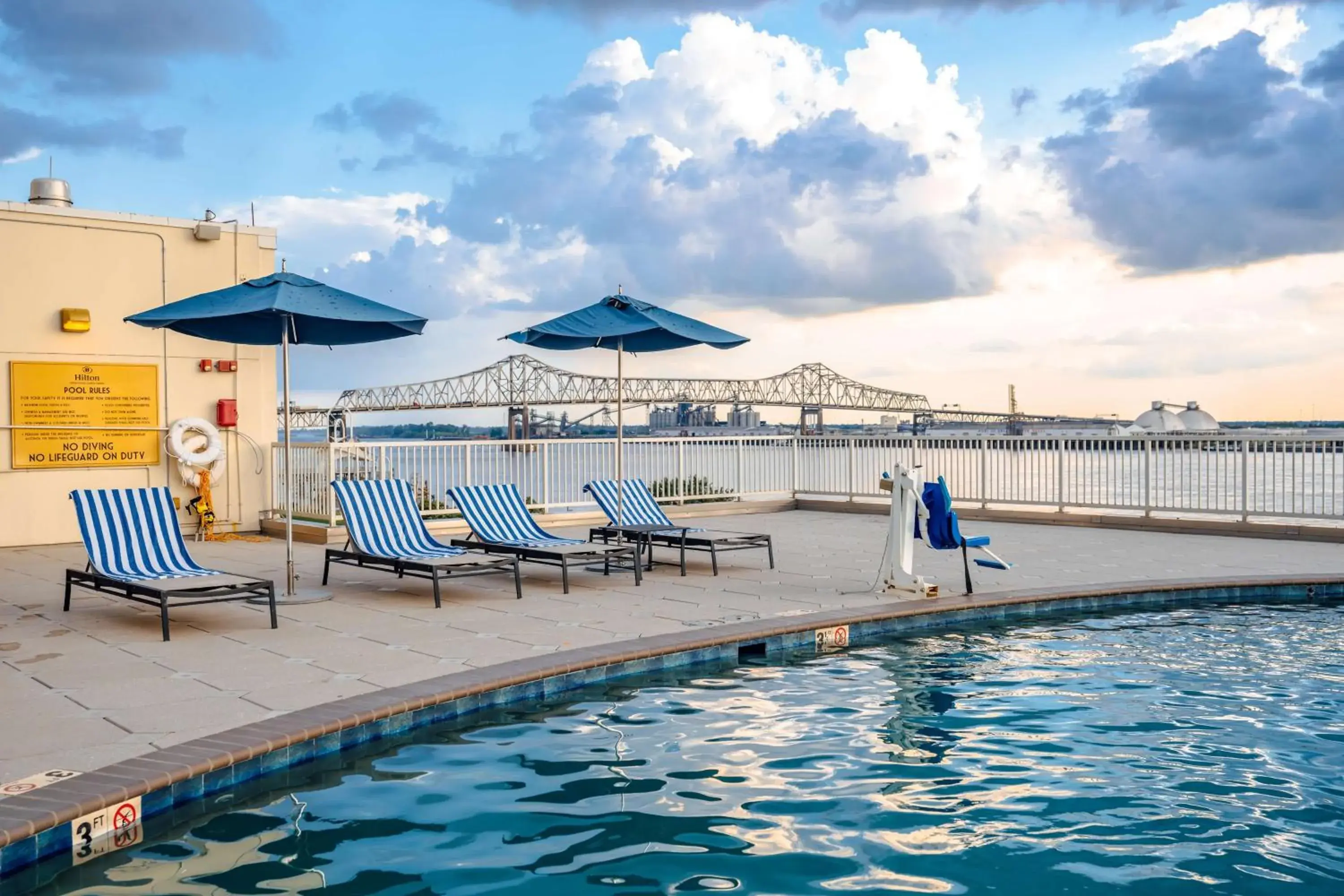 Pool view in Hilton Baton Rouge Capitol Center Pool view in Hilton Baton Rouge Capitol Center