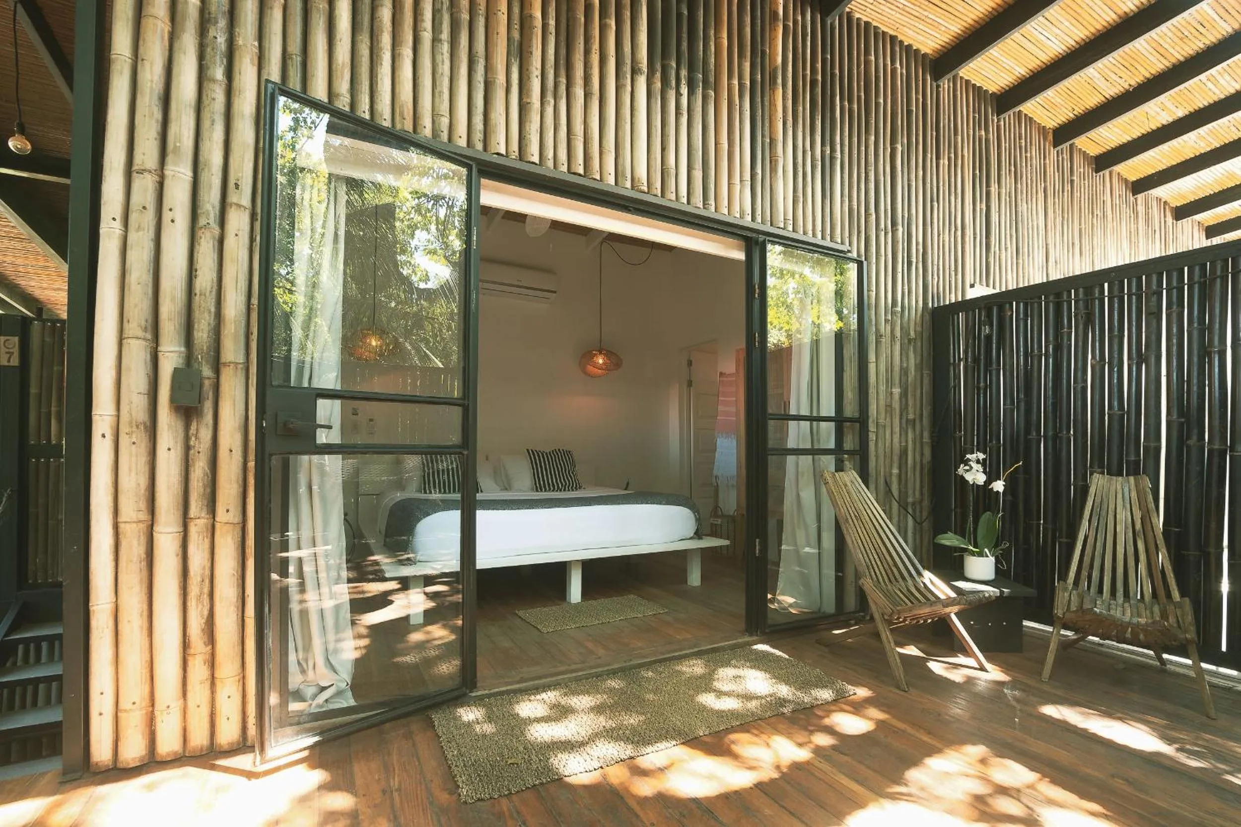 Patio in La Negra Surf Hotel