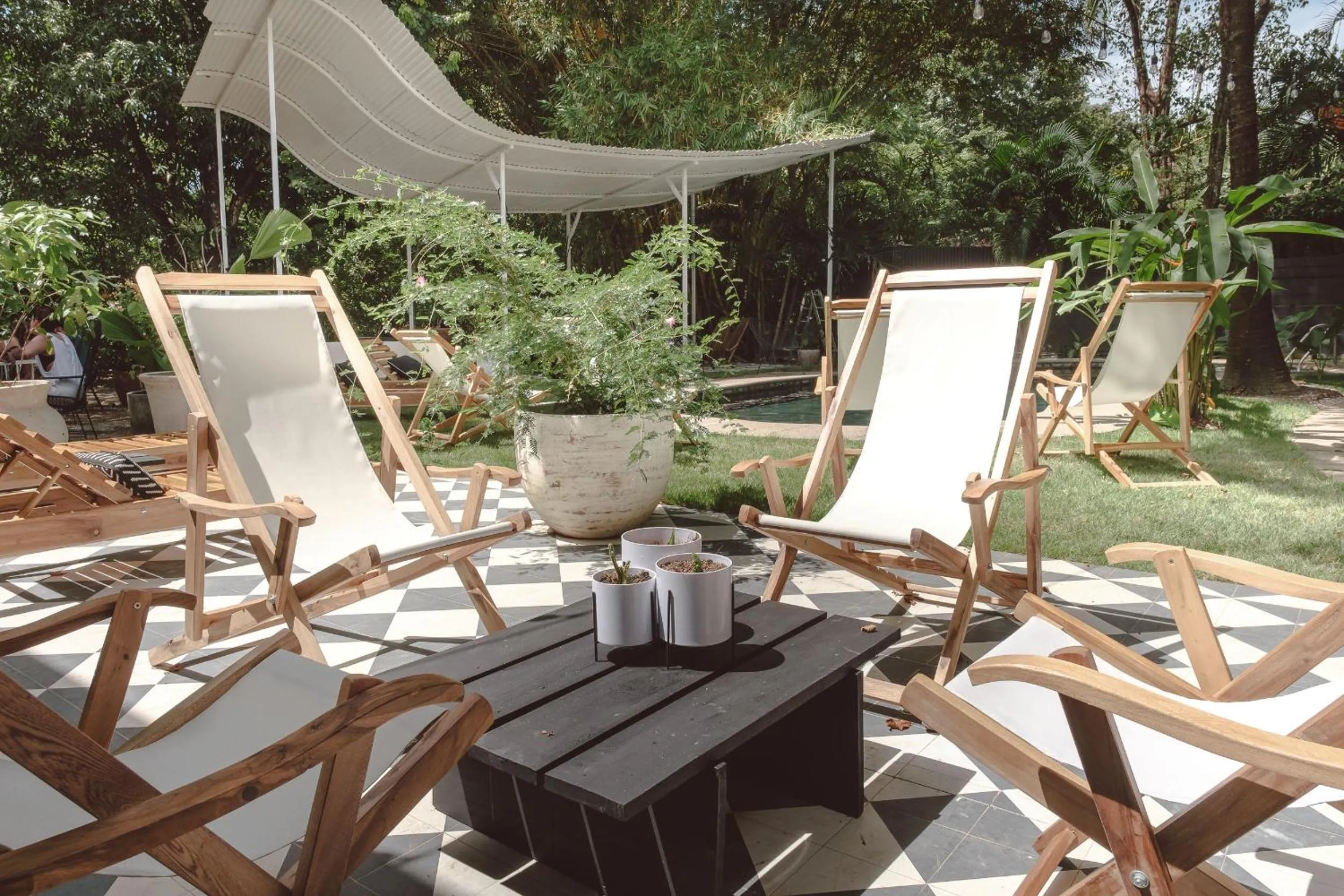 Patio in La Negra Surf Hotel