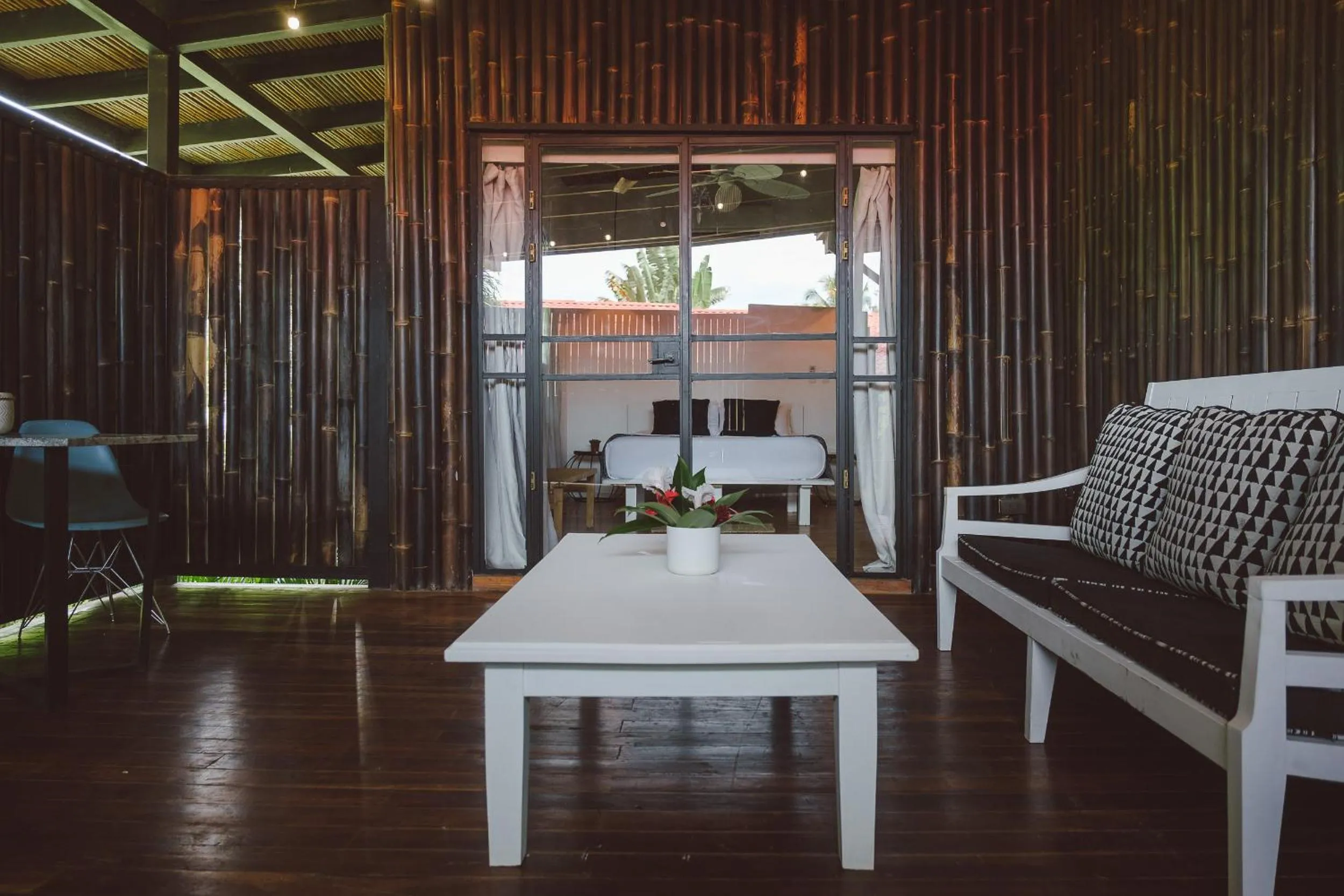 Seating area in La Negra Surf Hotel