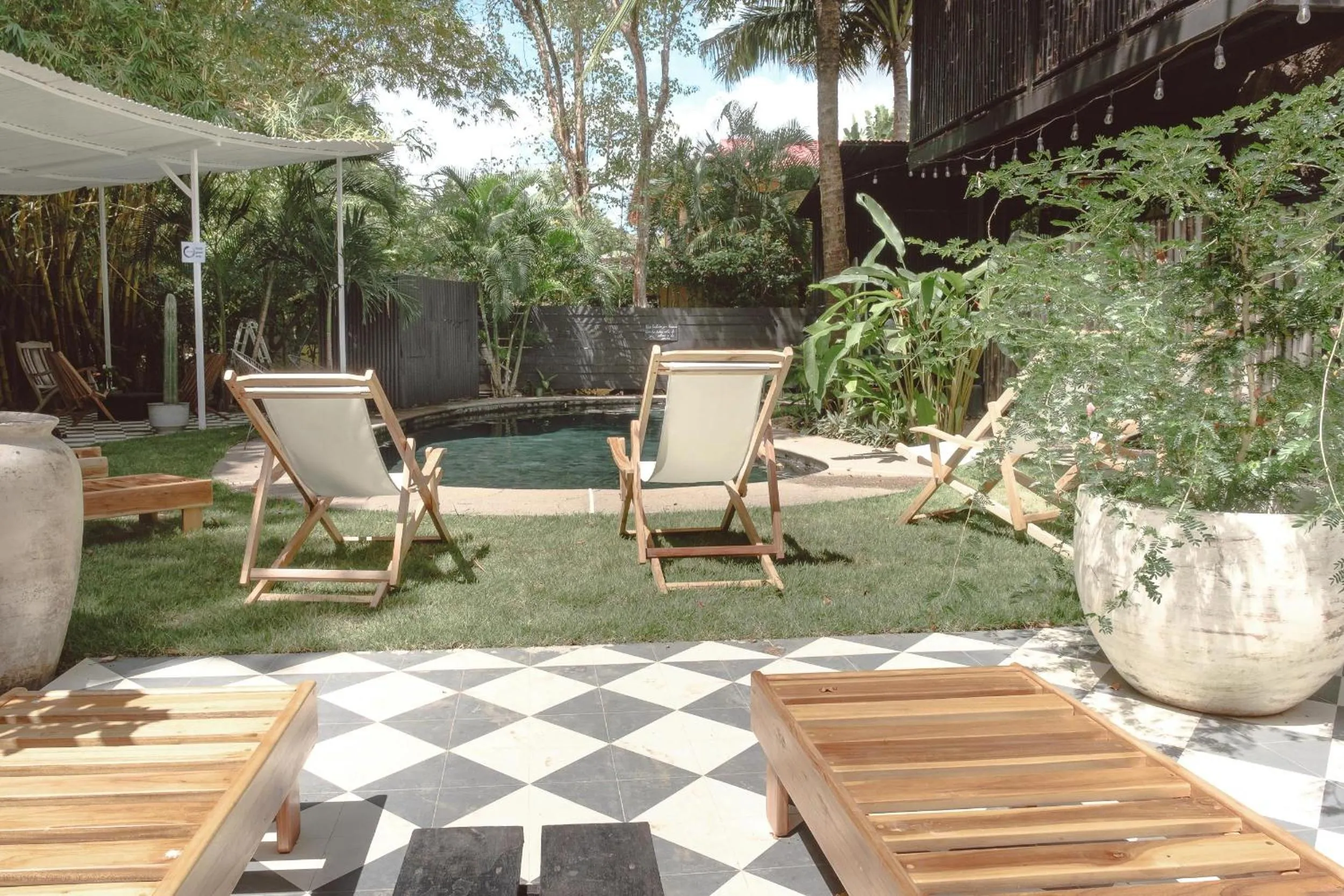 Patio in La Negra Surf Hotel