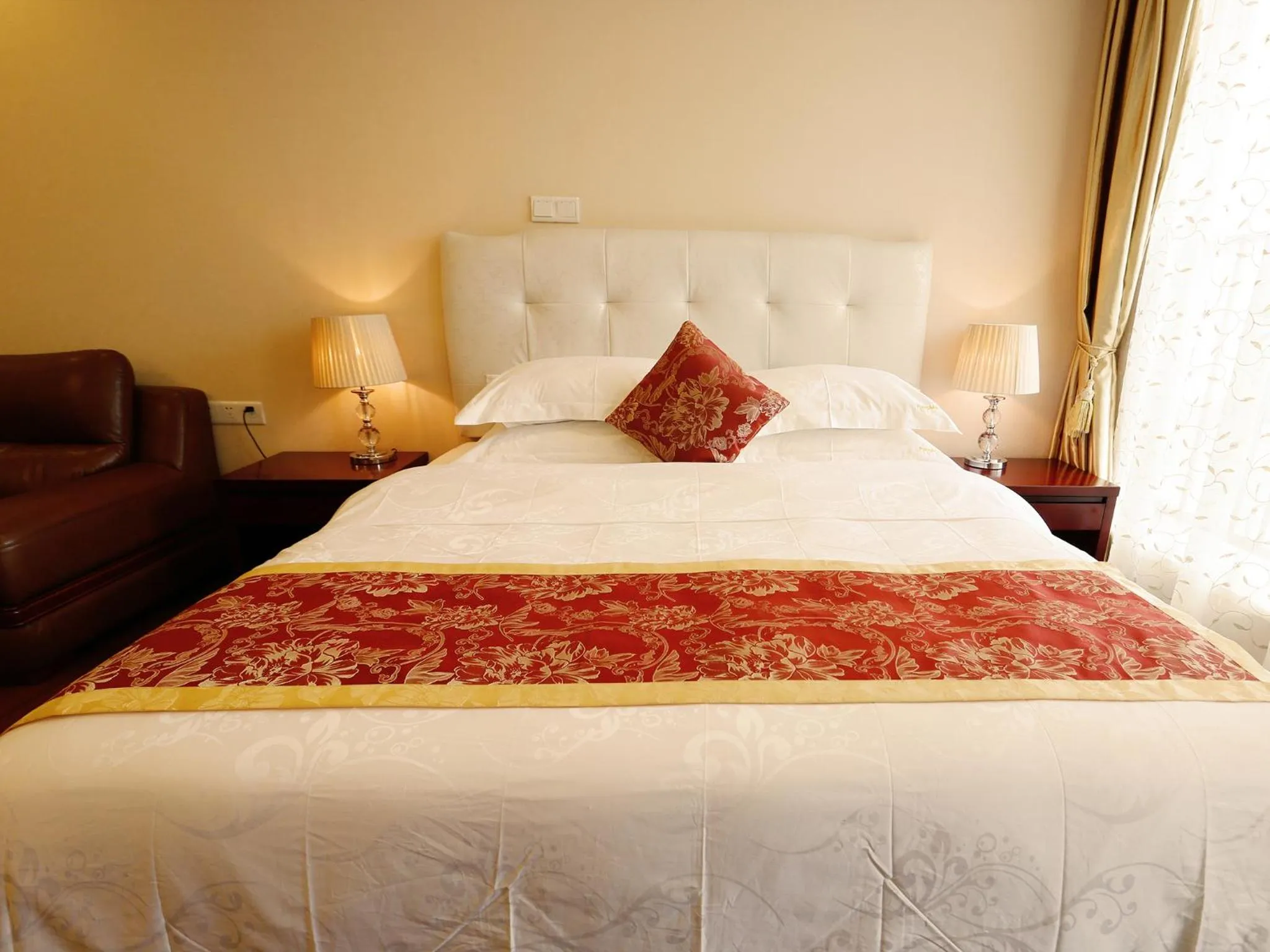 Bedroom, Bed in Guangzhou Boman Apartment Zhengjia Huanshi Branch