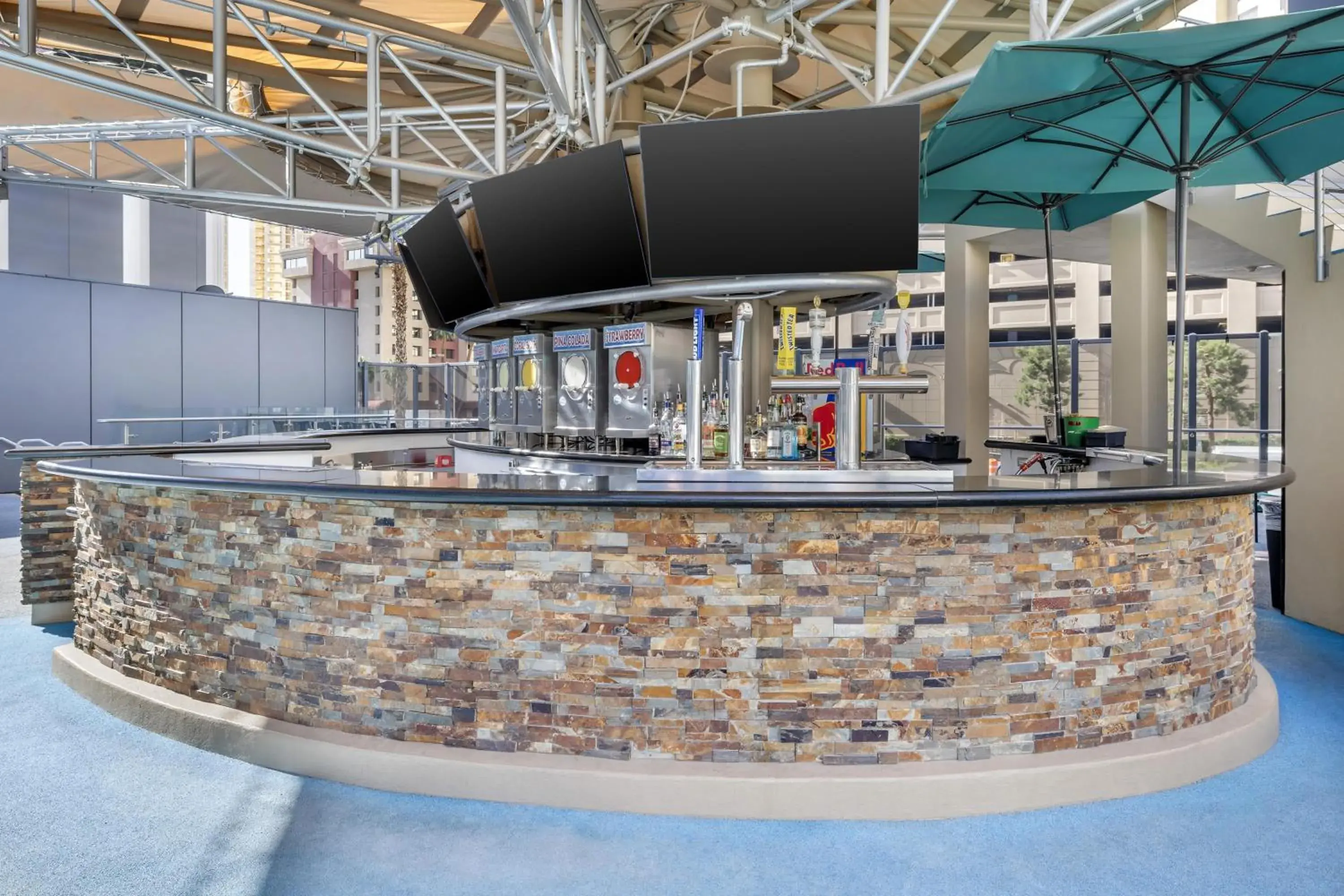 Pool view in Hilton Grand Vacations Club Elara Center Strip Las Vegas Pool view in Hilton Grand Vacations Club Elara Center Strip Las Vegas