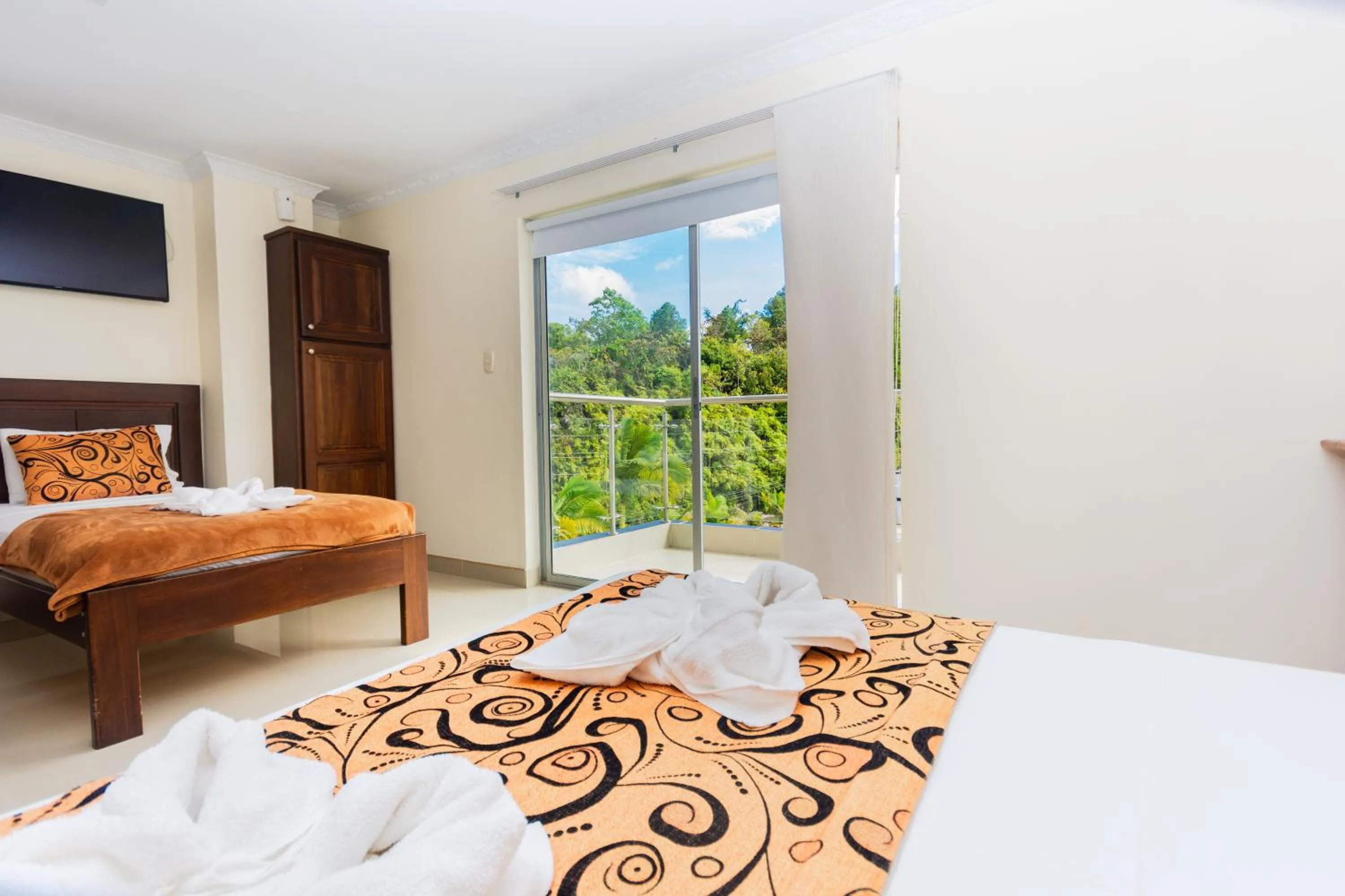Bed in Hotel Verony Guatape