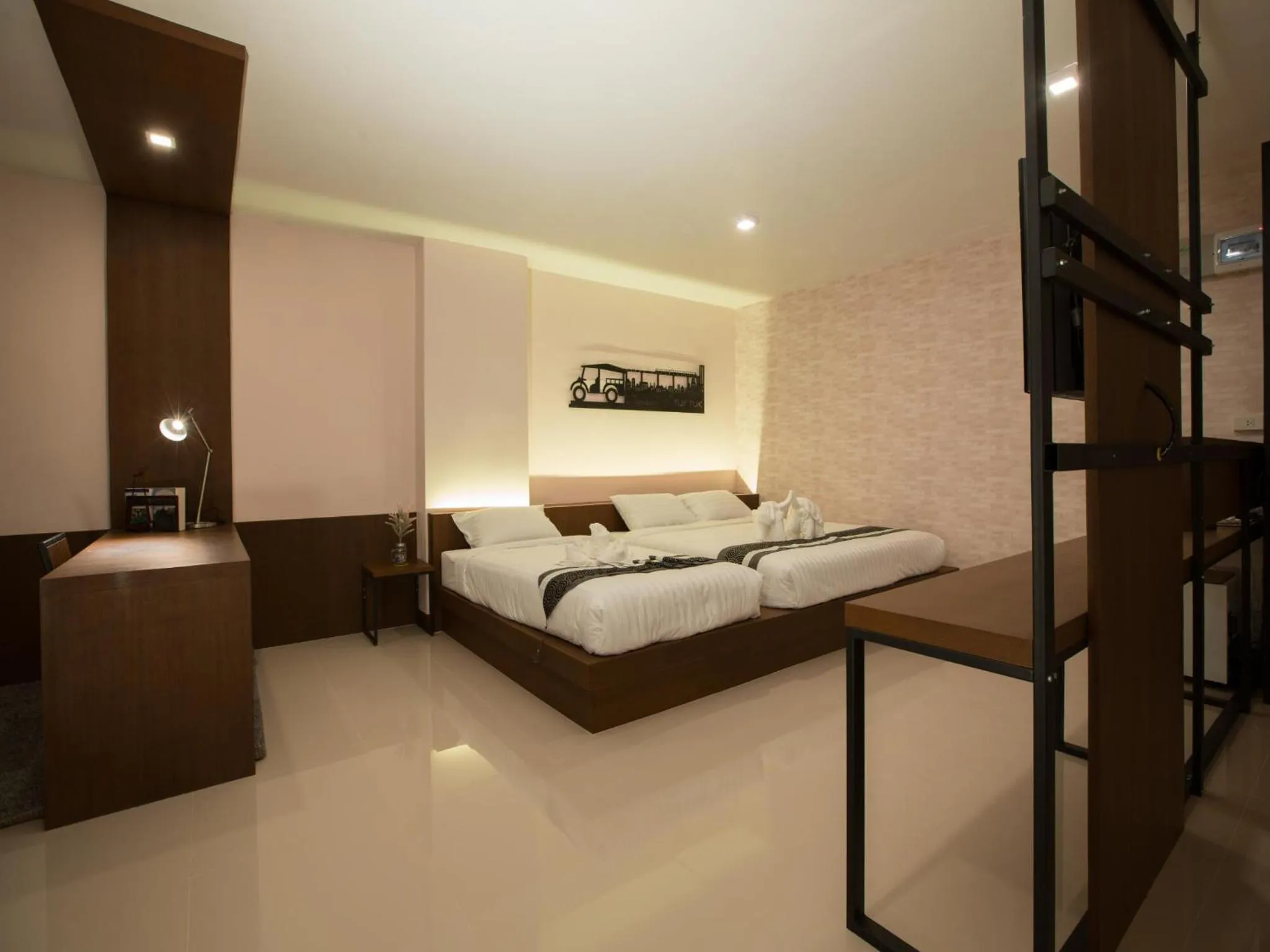 Bed in iChapter Hotel Suvarnabhumi
