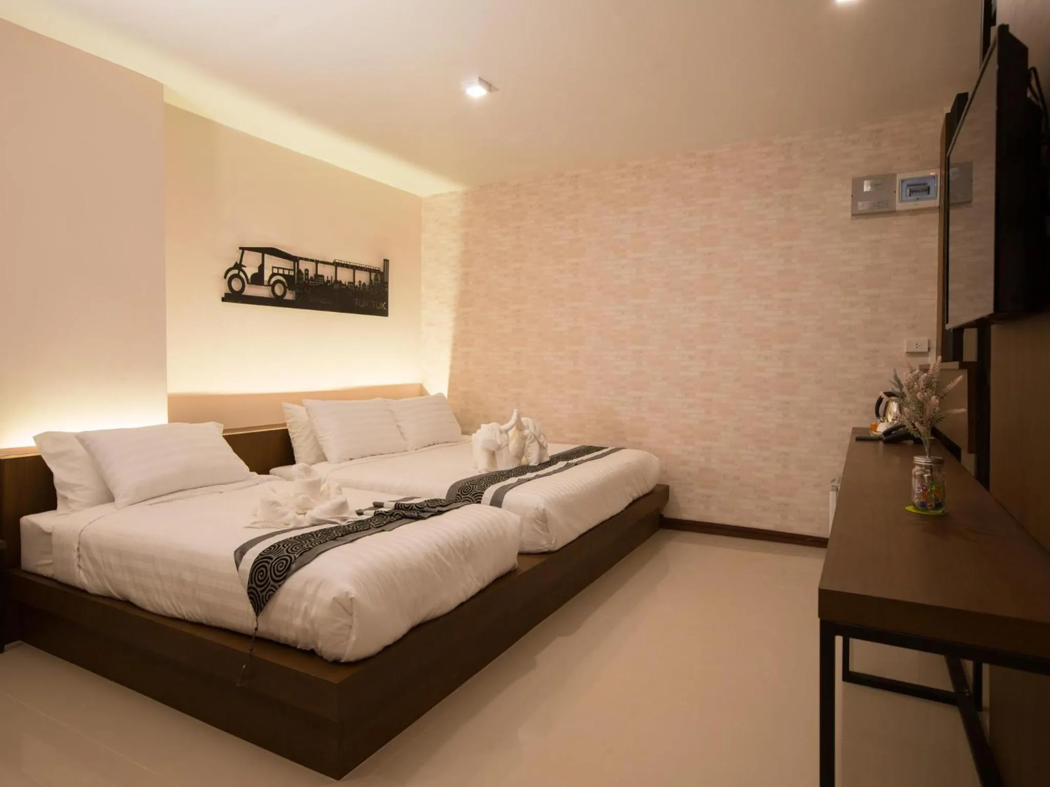 Bed in iChapter Hotel Suvarnabhumi