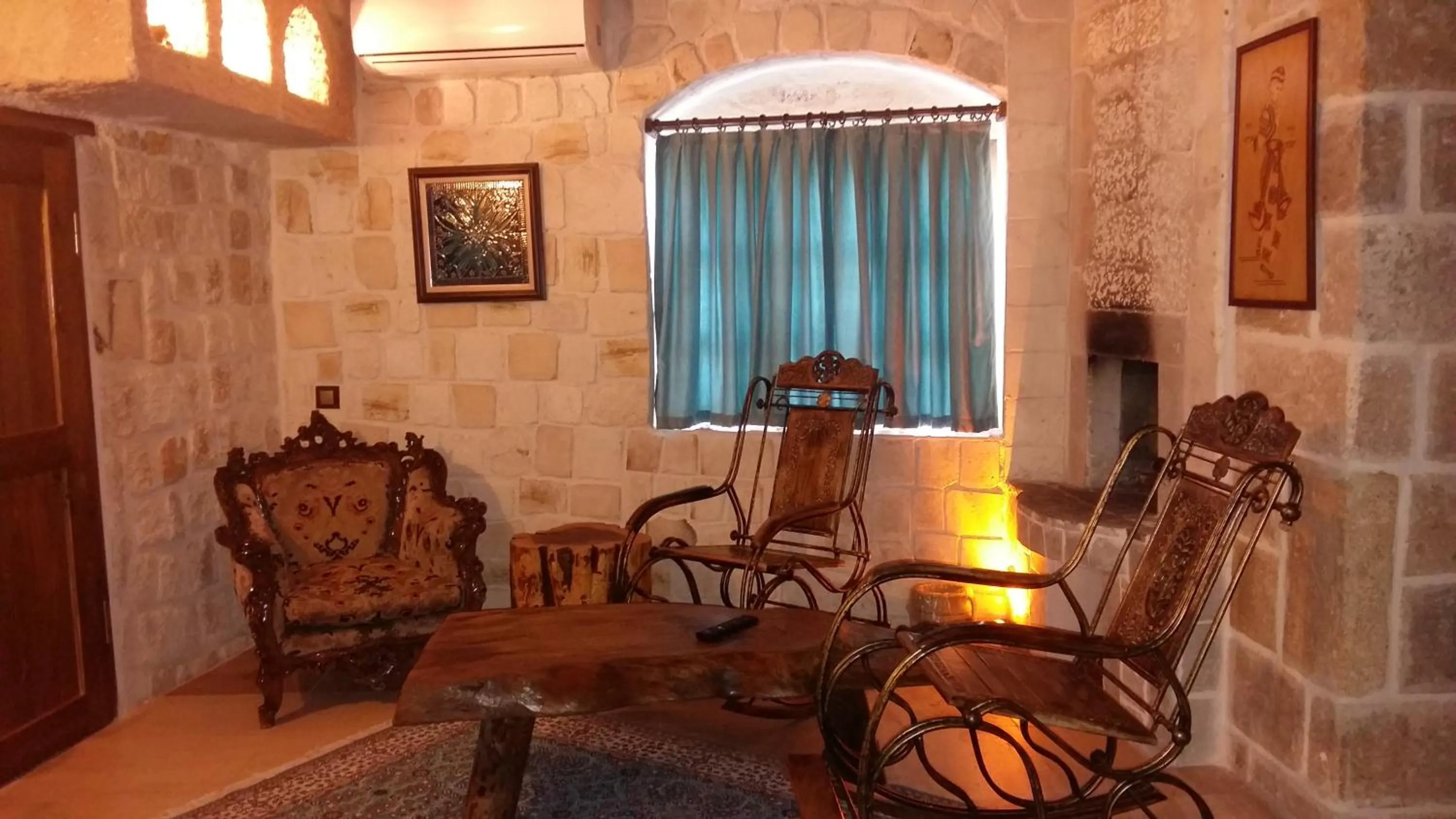 Living room in Oread Cave Suites