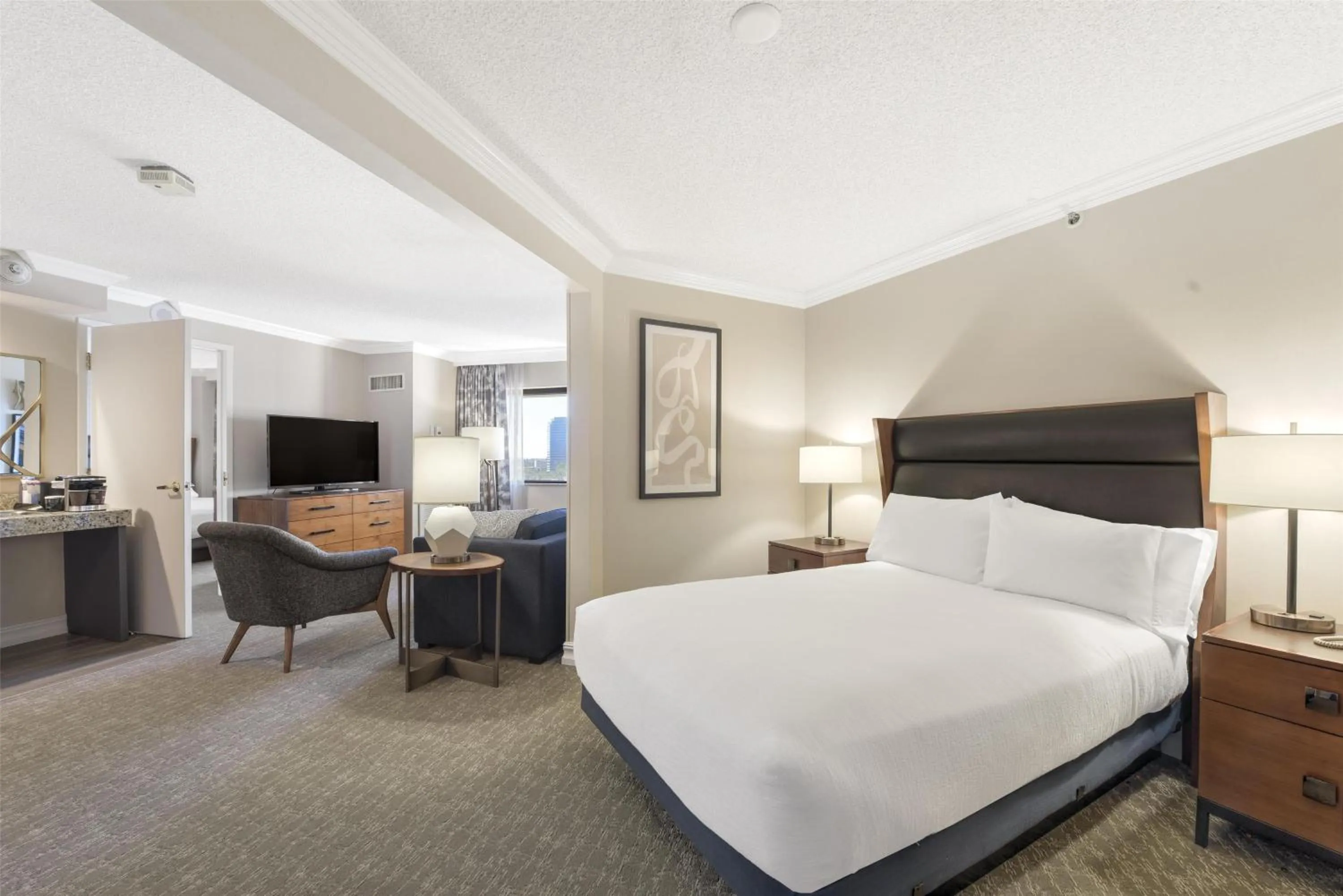 Living room, Bed in Embassy Suites by Hilton Anaheim-Orange