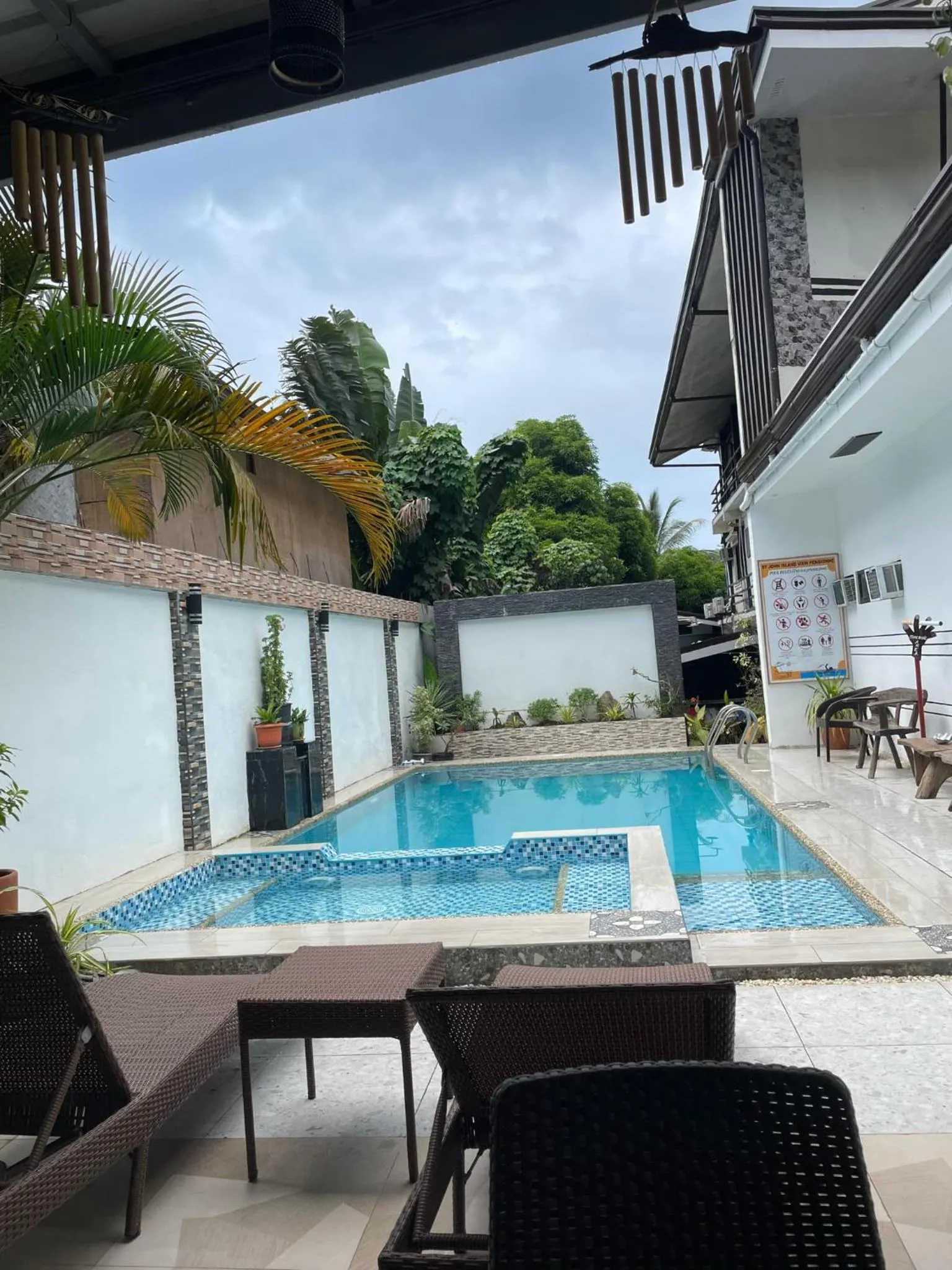 Swimming pool in St. John Island View Pensionne