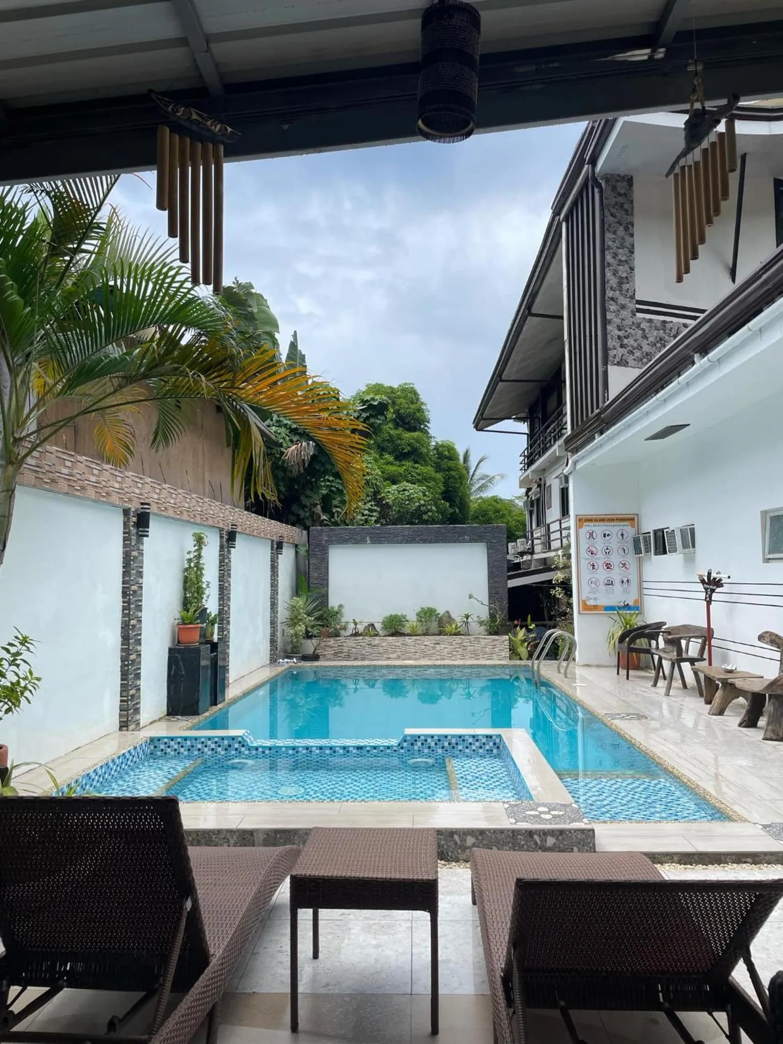 Pool view in St. John Island View Pensionne