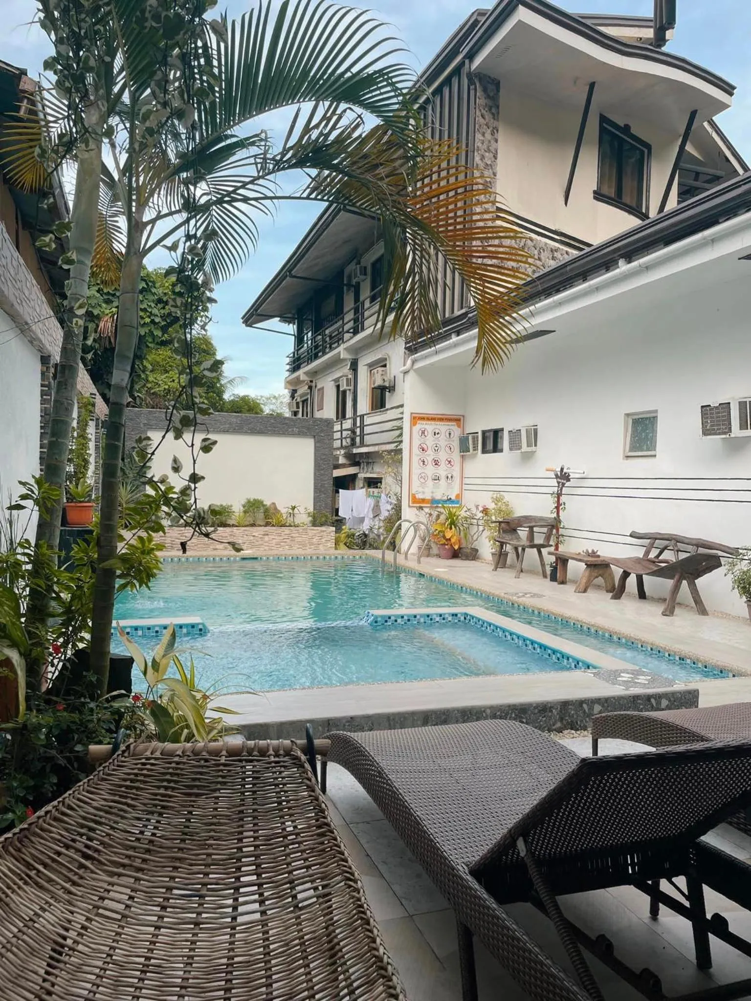 Swimming pool in St. John Island View Pensionne