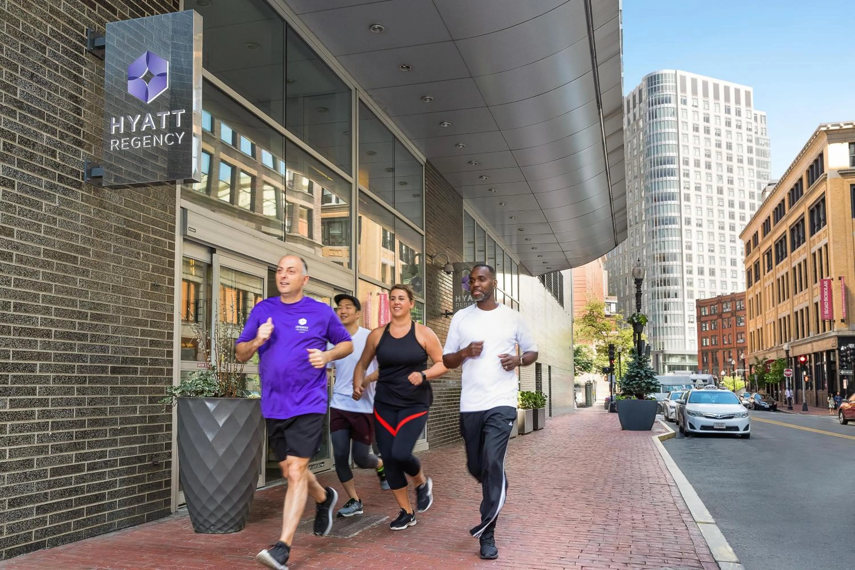 People in Hyatt Regency Boston