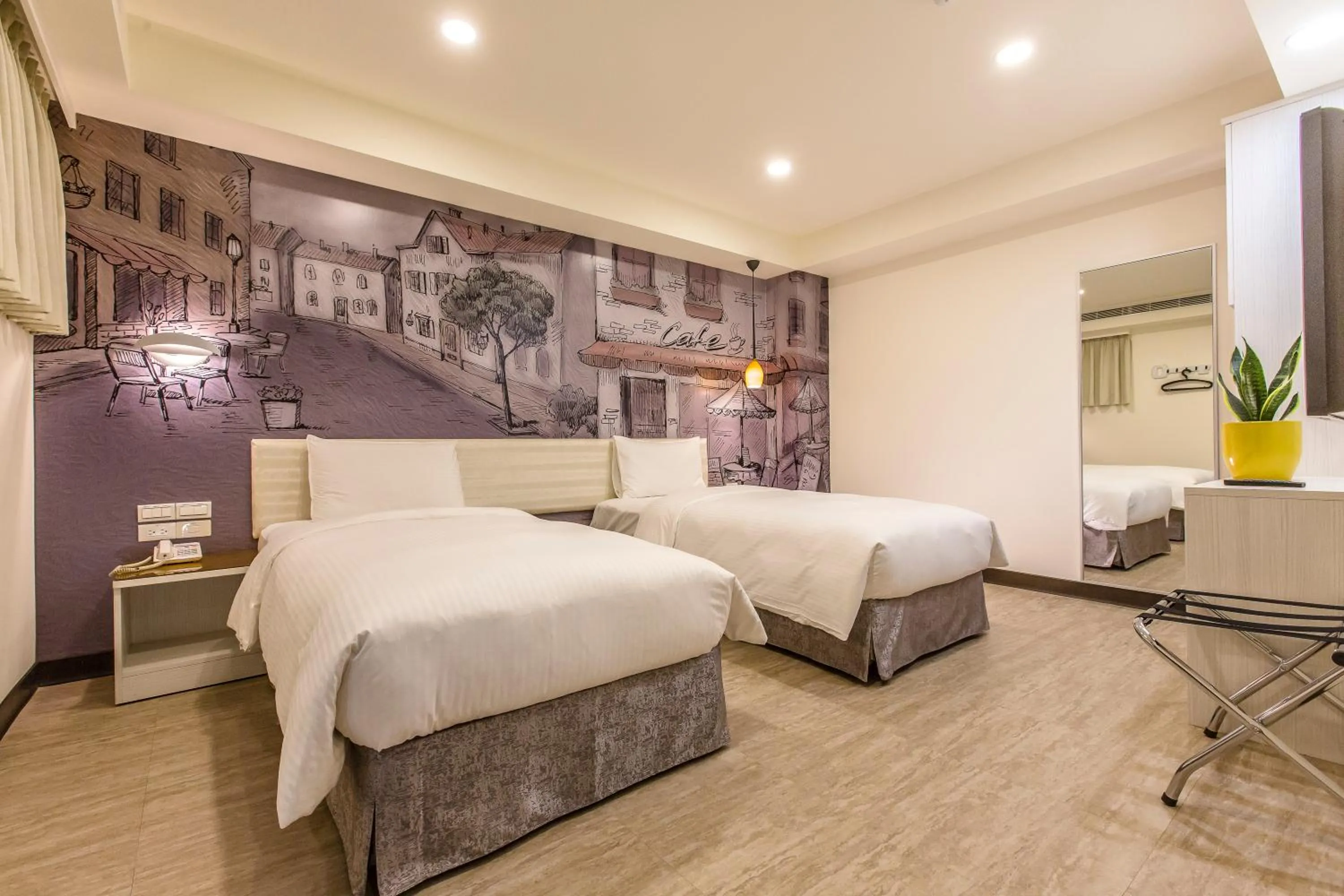 Bed in The Cloud Hotel Zhongli Branch