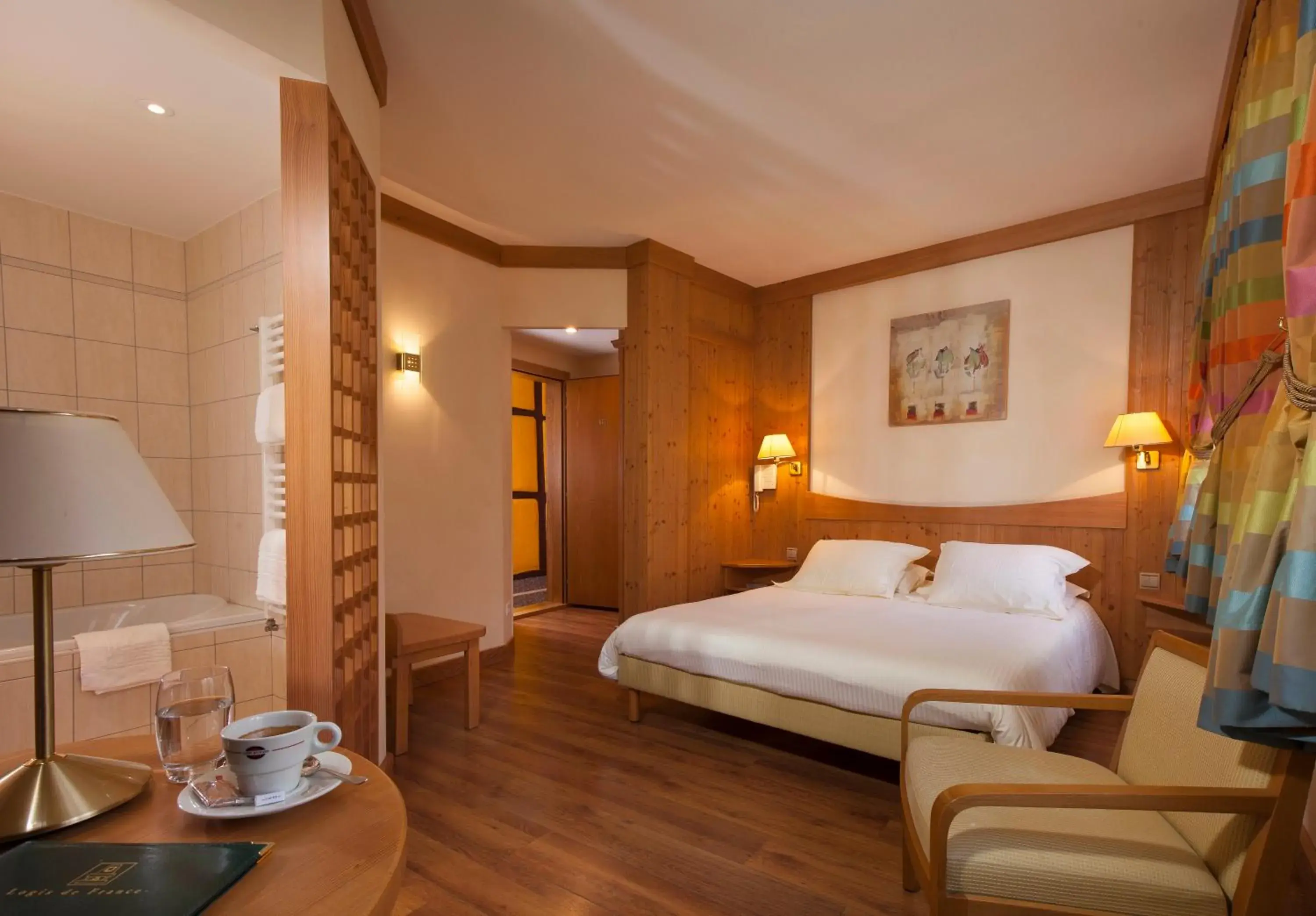 Bedroom, Bed in Logis Hôtel de la Tour Bedroom, Bed in Logis Hôtel de la Tour