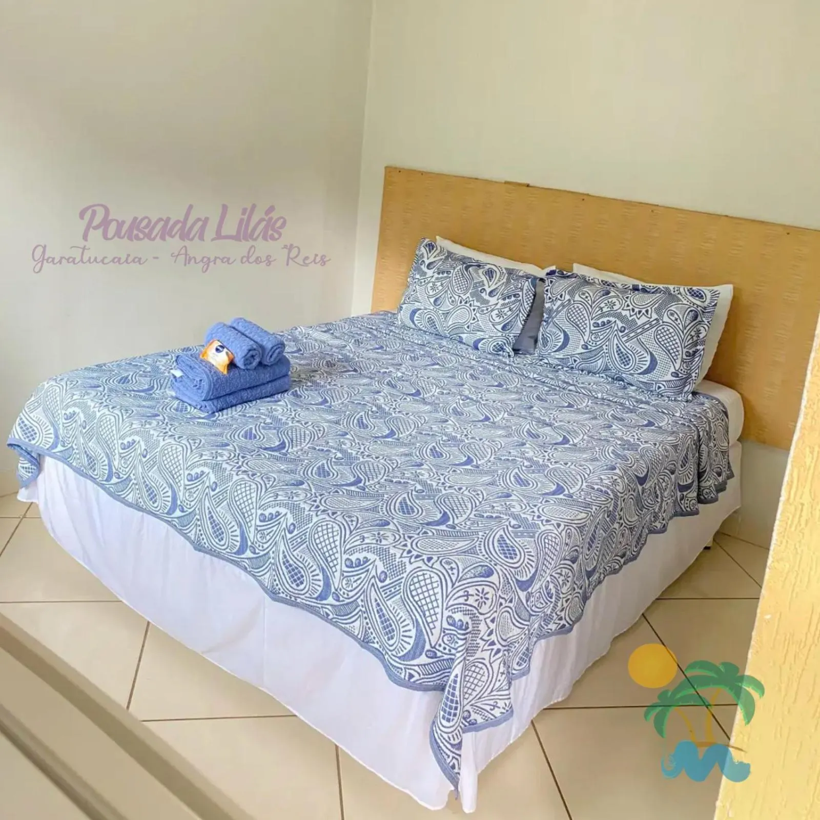 Bed in Pousada Lilás