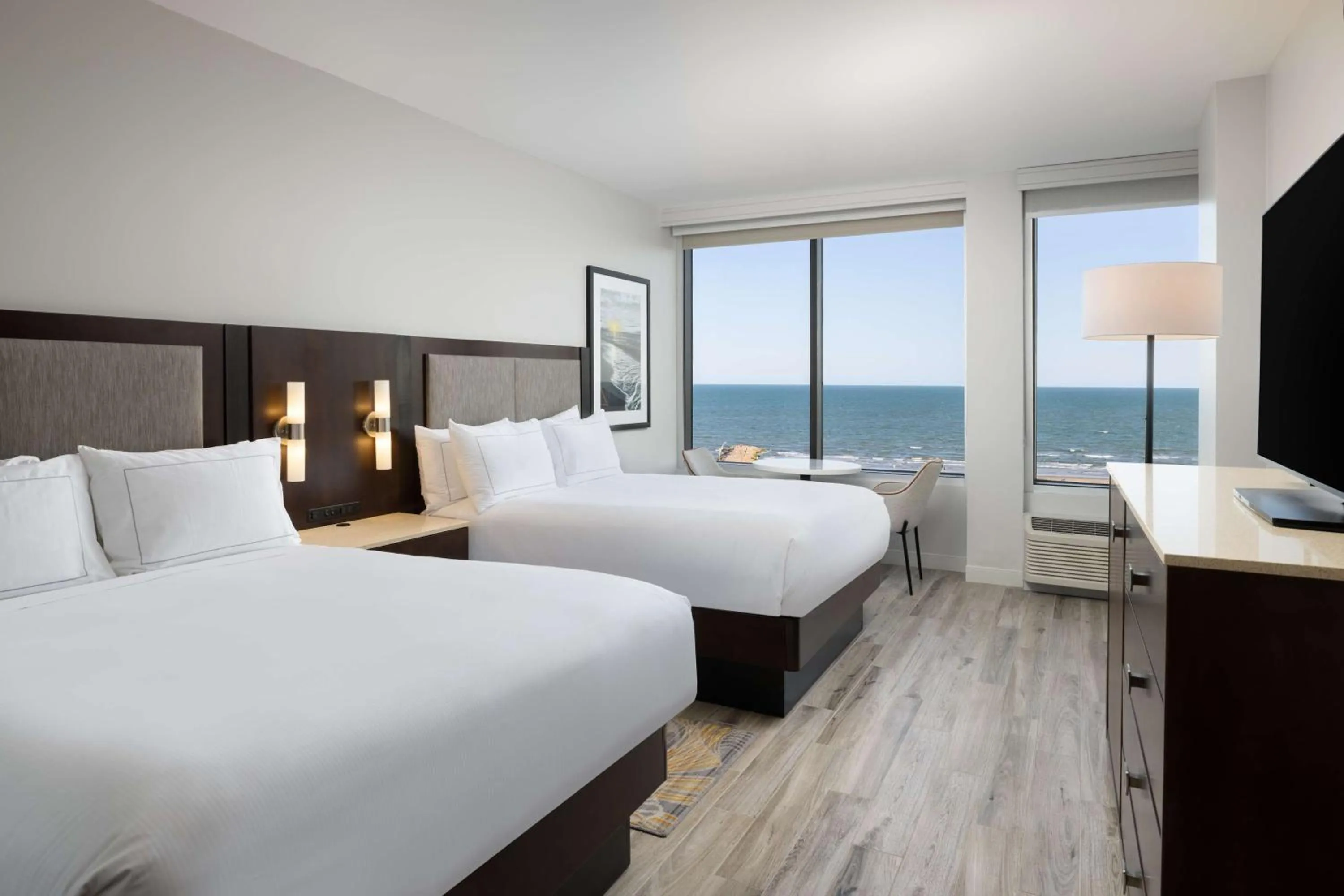 View (from property/room), Bed in Hilton Galveston Island Resort