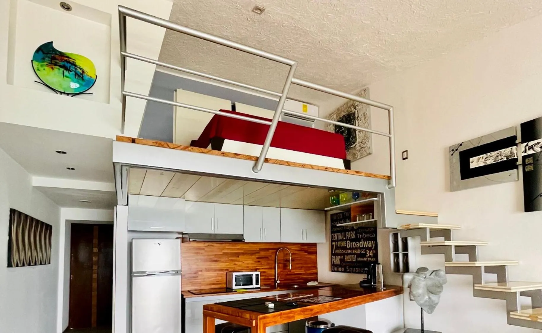 Bed in Caribbean apartment