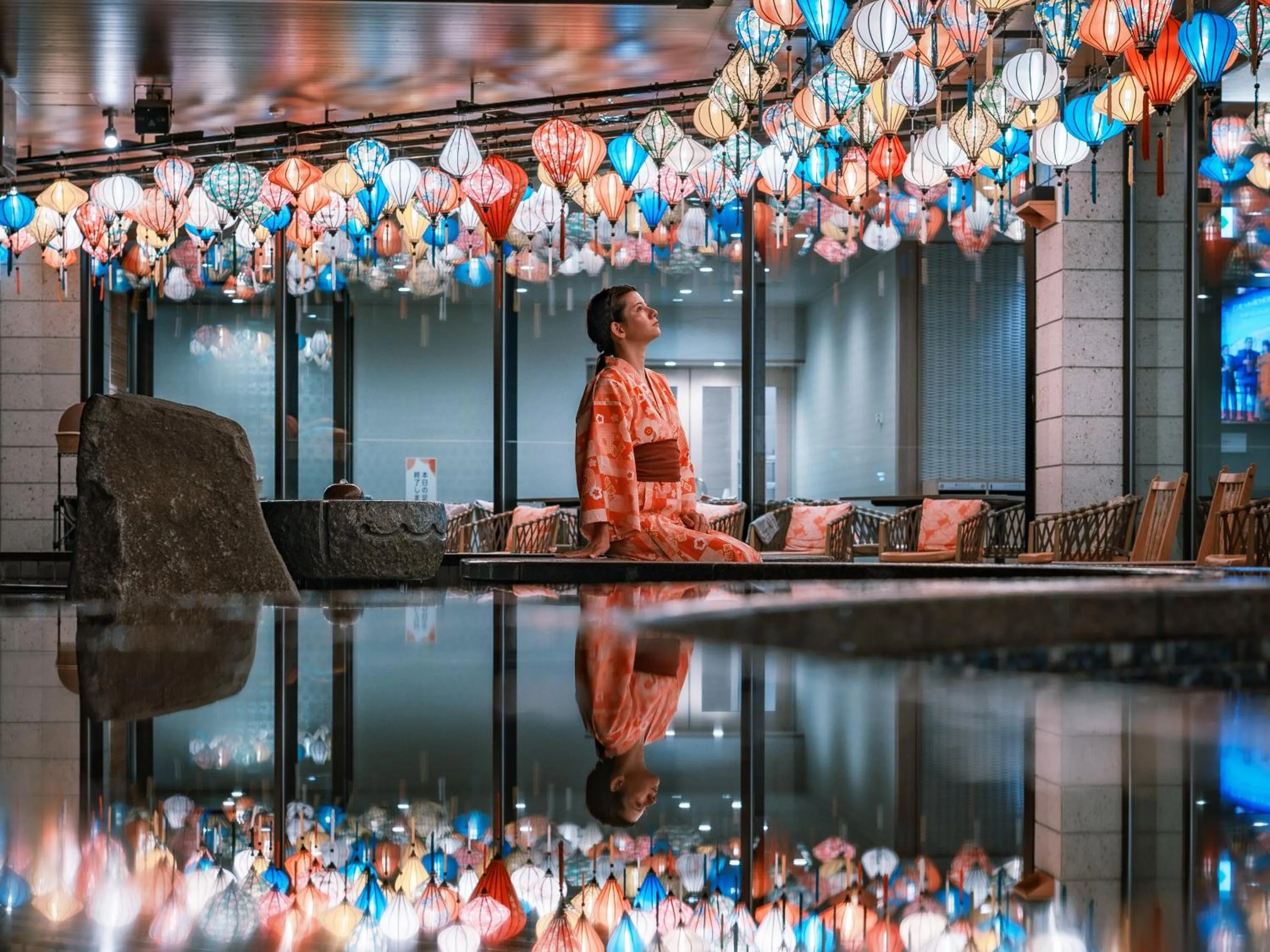 Hot Spring Bath in Kinugawa Hotel Mikazuki