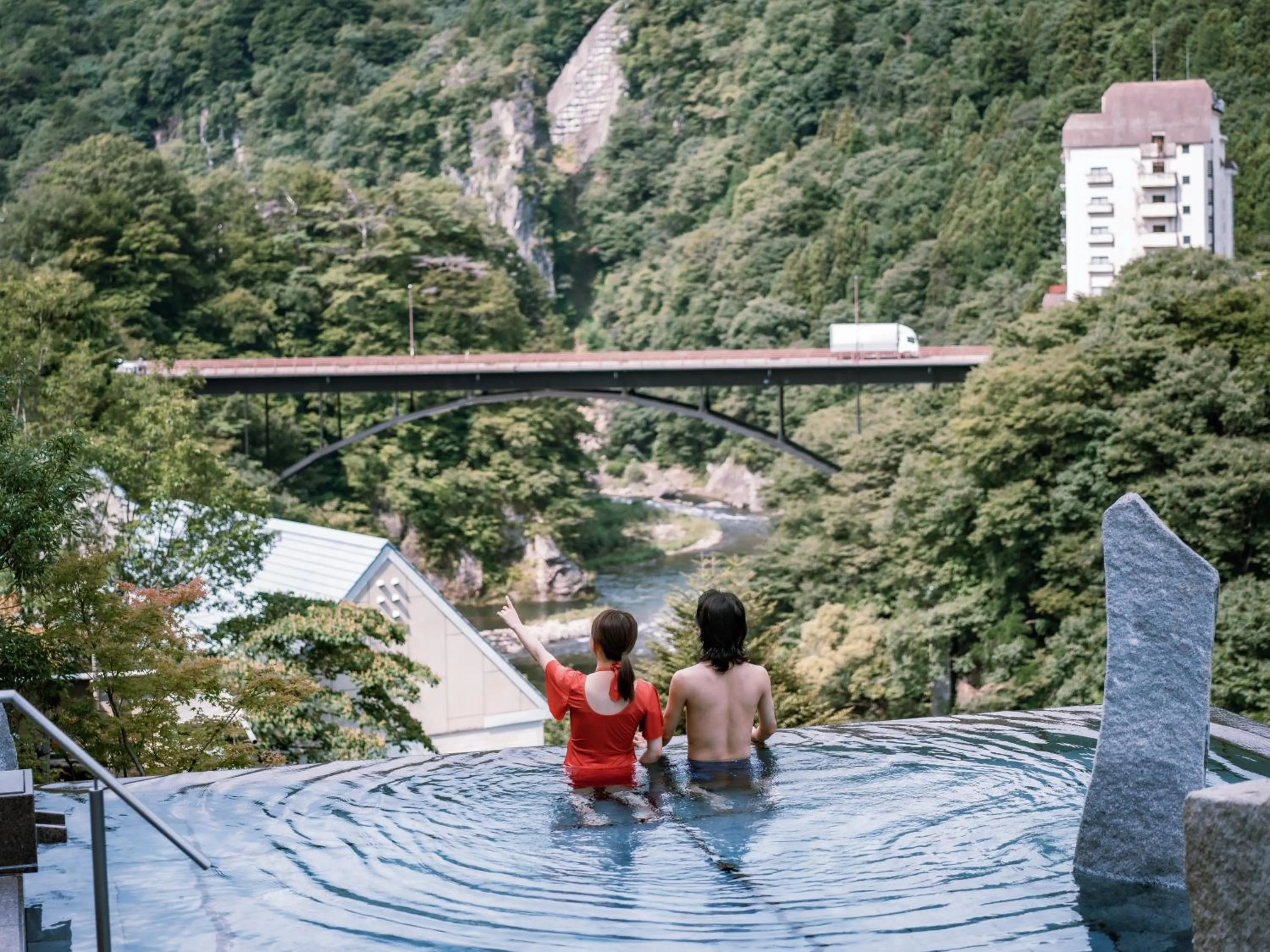 Hot Spring Bath in Kinugawa Hotel Mikazuki